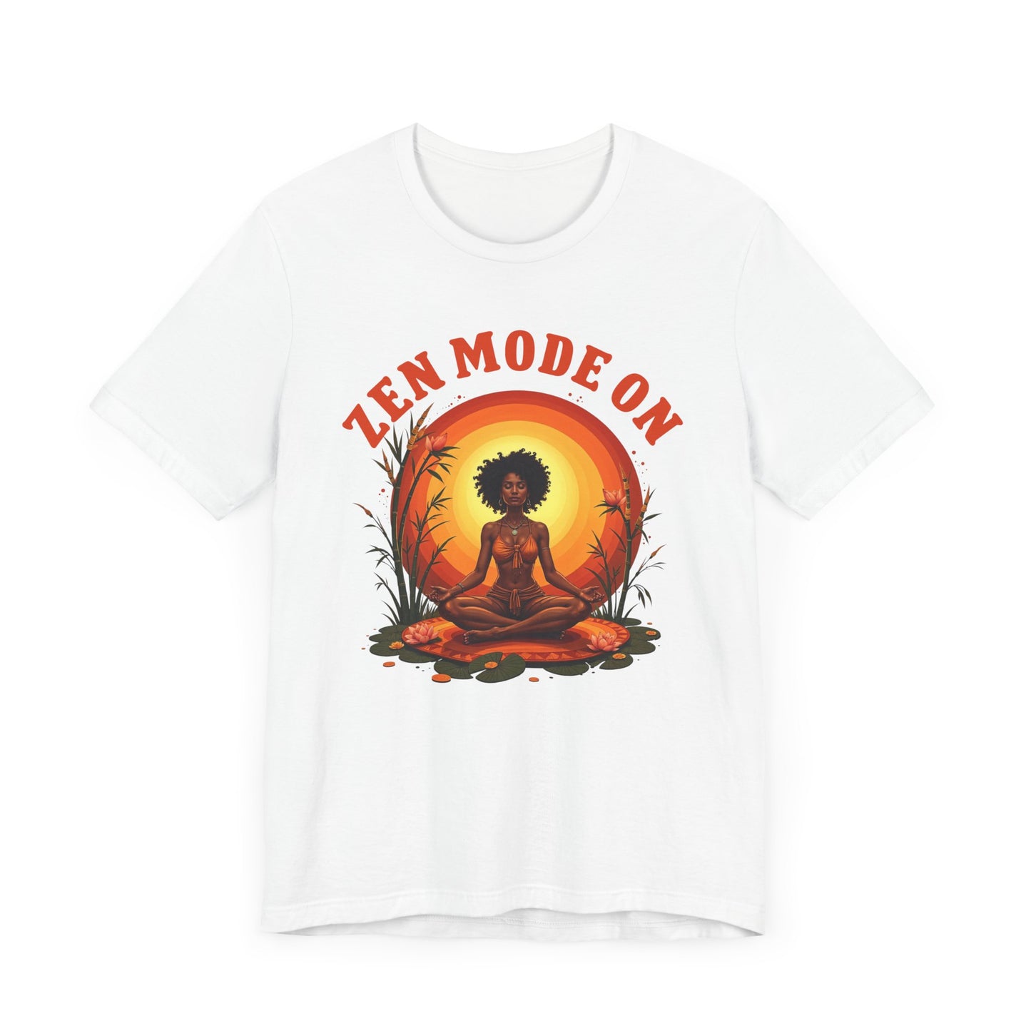 Zen Mode On – Peaceful Meditation Lotus Glow Graphic T-Shirt