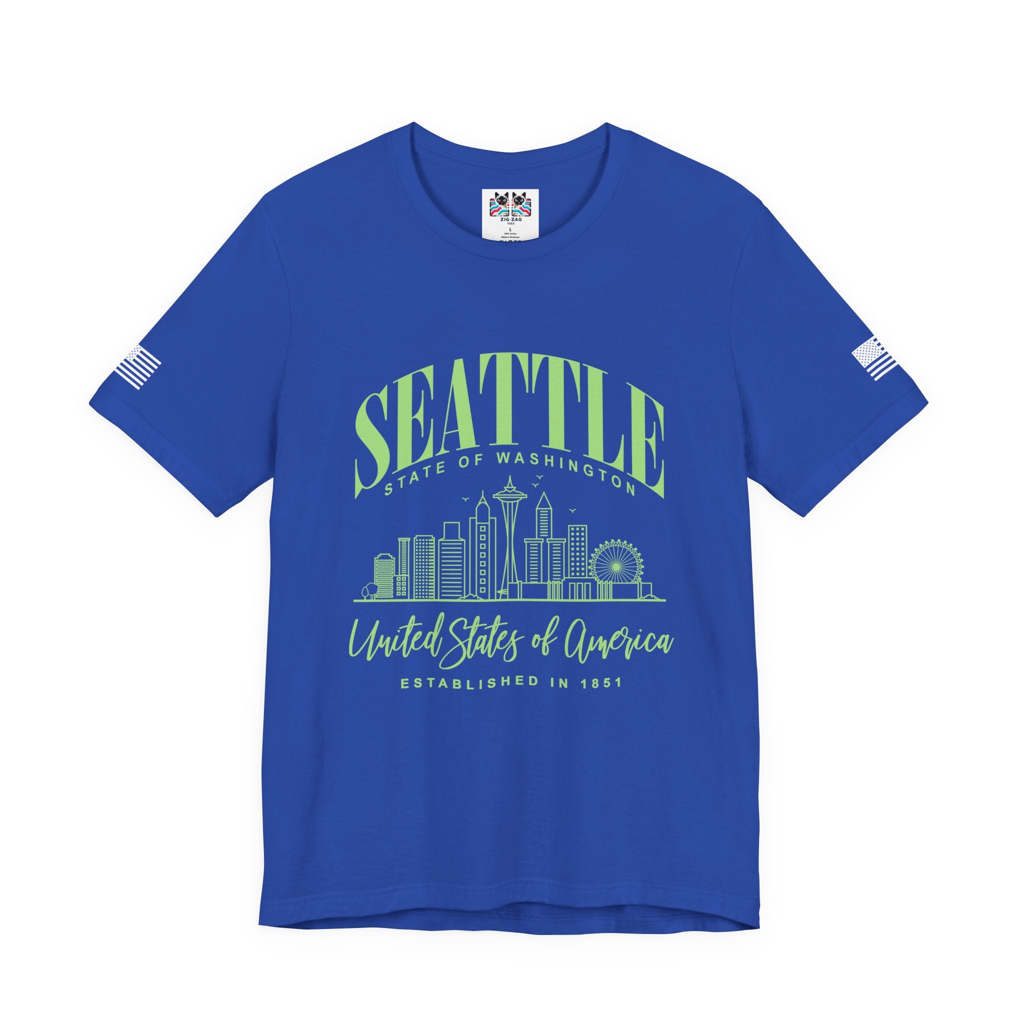 Seattle State of Washington Arch Skyline T-Shirt | United States of America EST 1851 Tee | Evergreen State Shirt