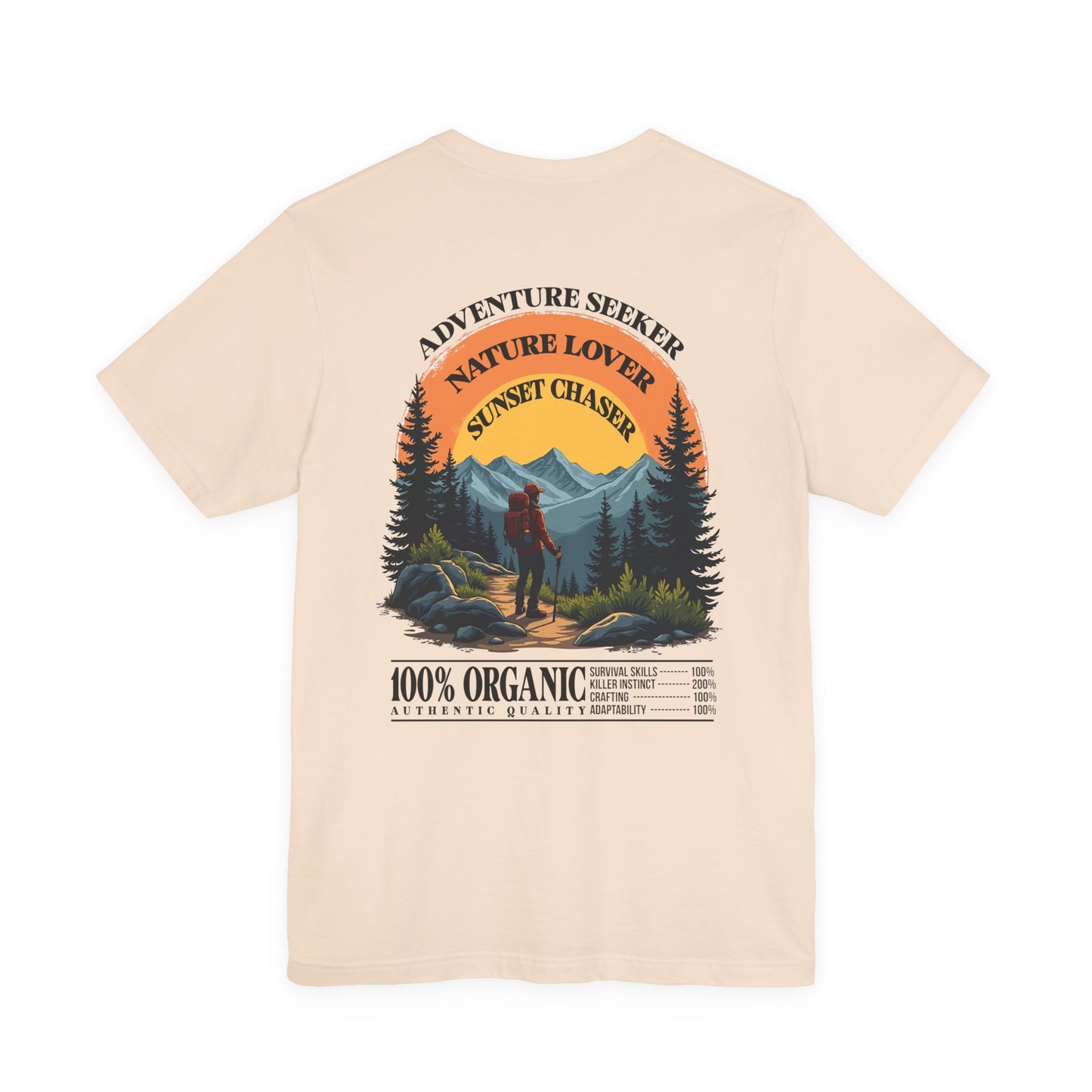 Adventure Seeker Nature Lover T-Shirt – Hiker on Mountain Edge Graphic