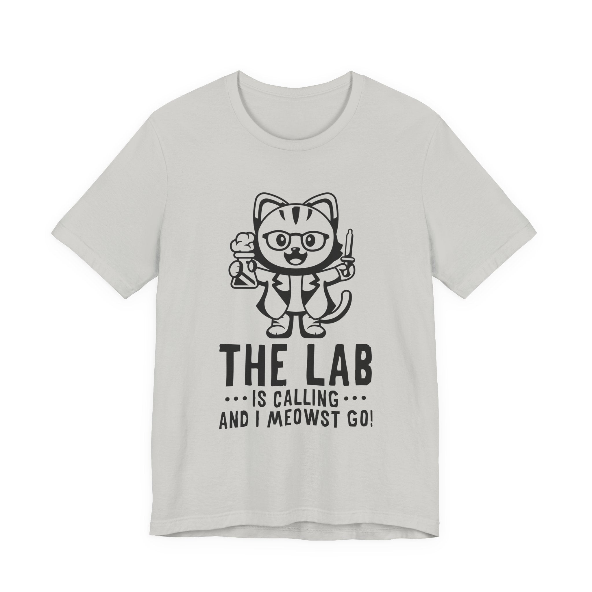 The Lab Is Calling and I Meowst GO Tshirt – Cute Scientist Cat in Lab Coat