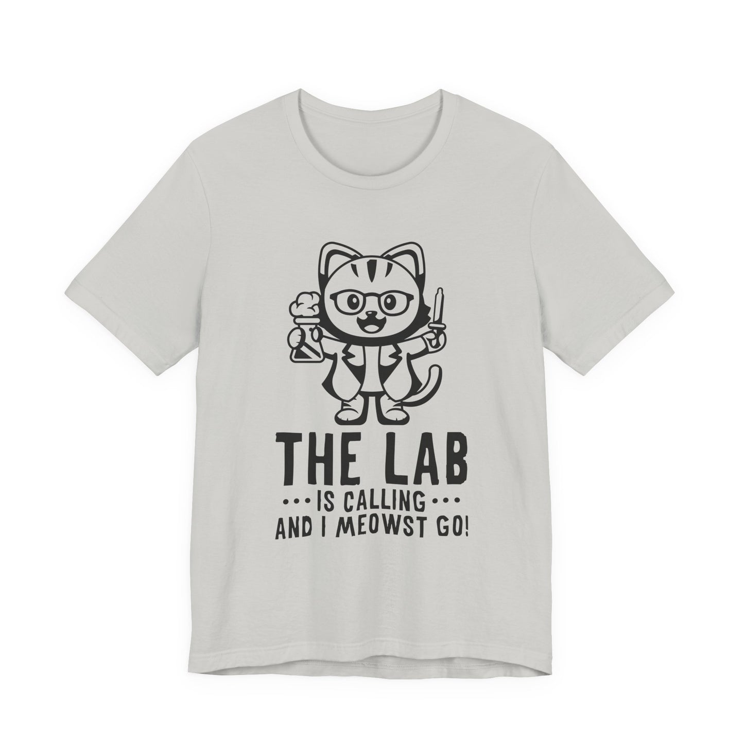 The Lab Is Calling and I Meowst GO Tshirt – Cute Scientist Cat in Lab Coat