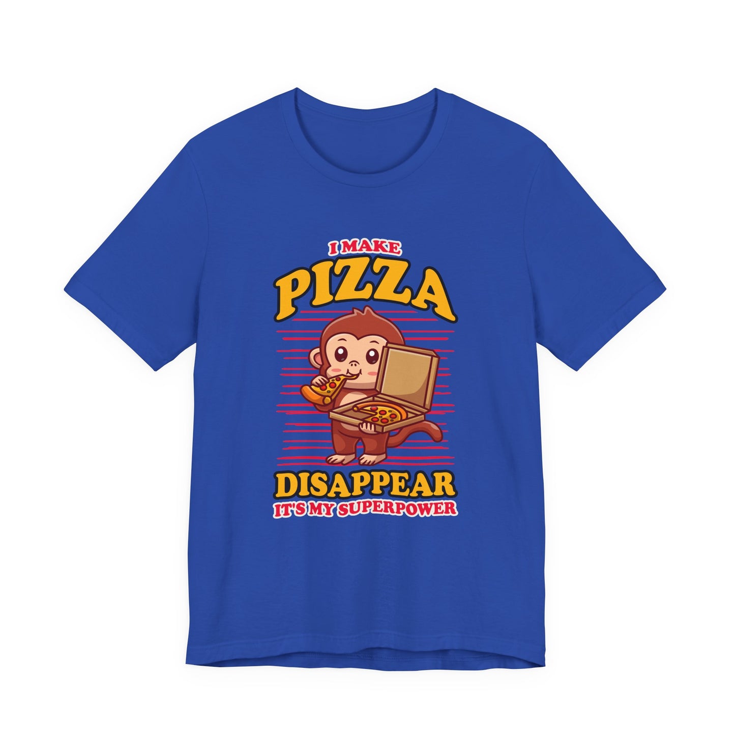I Make Pizza Disappear T-Shirt – Funny Monkey With Pizza Box and Slice Graphic Tee