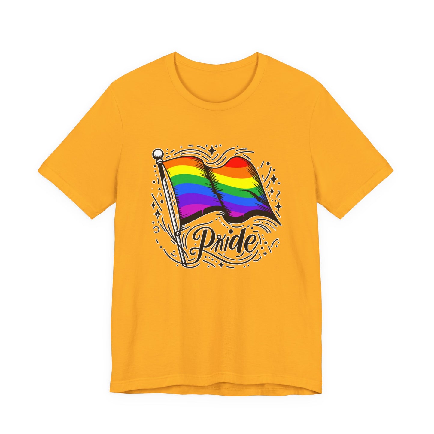 Pride Without Prejudice – Colorful Flag with Lines, Dots & Symbols Graphic T-Shirt