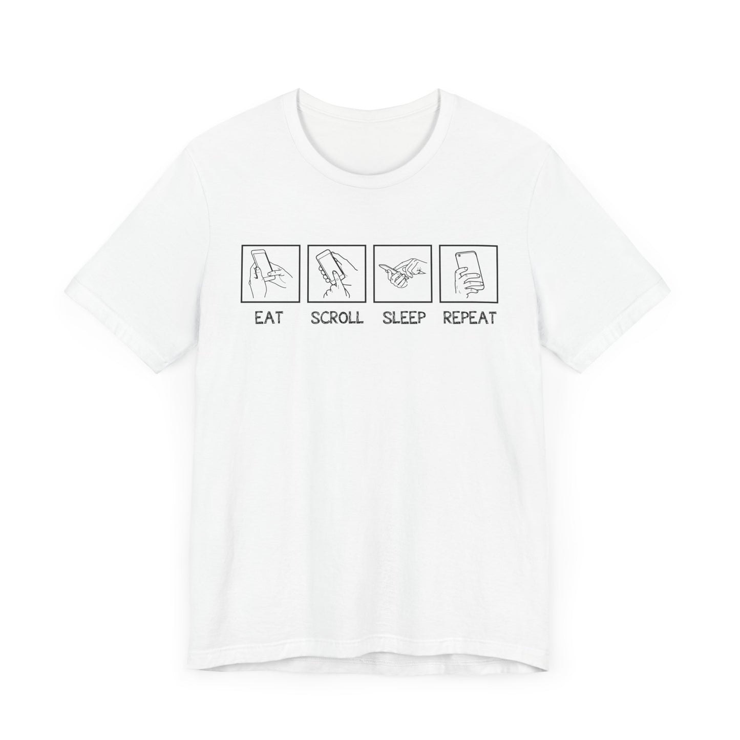 Eat Sleep Scroll Repeat Tee, Social Media Humor Shirt, Digital Routine Graphic Tee, Internet Culture Top, Online Life Gift