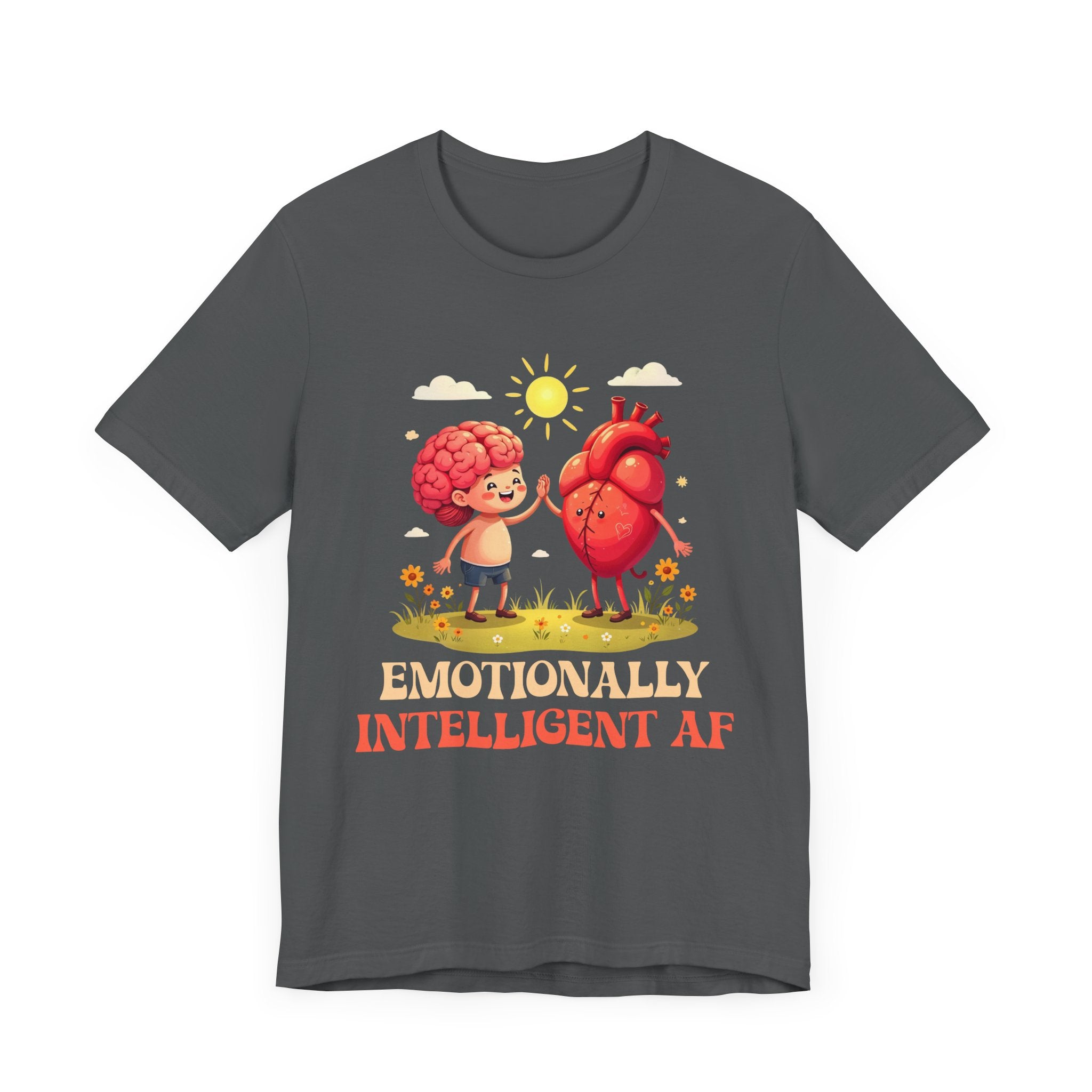 Emotionally Intelligent AF – Brain & Heart Hi-Five Graphic T-Shirt