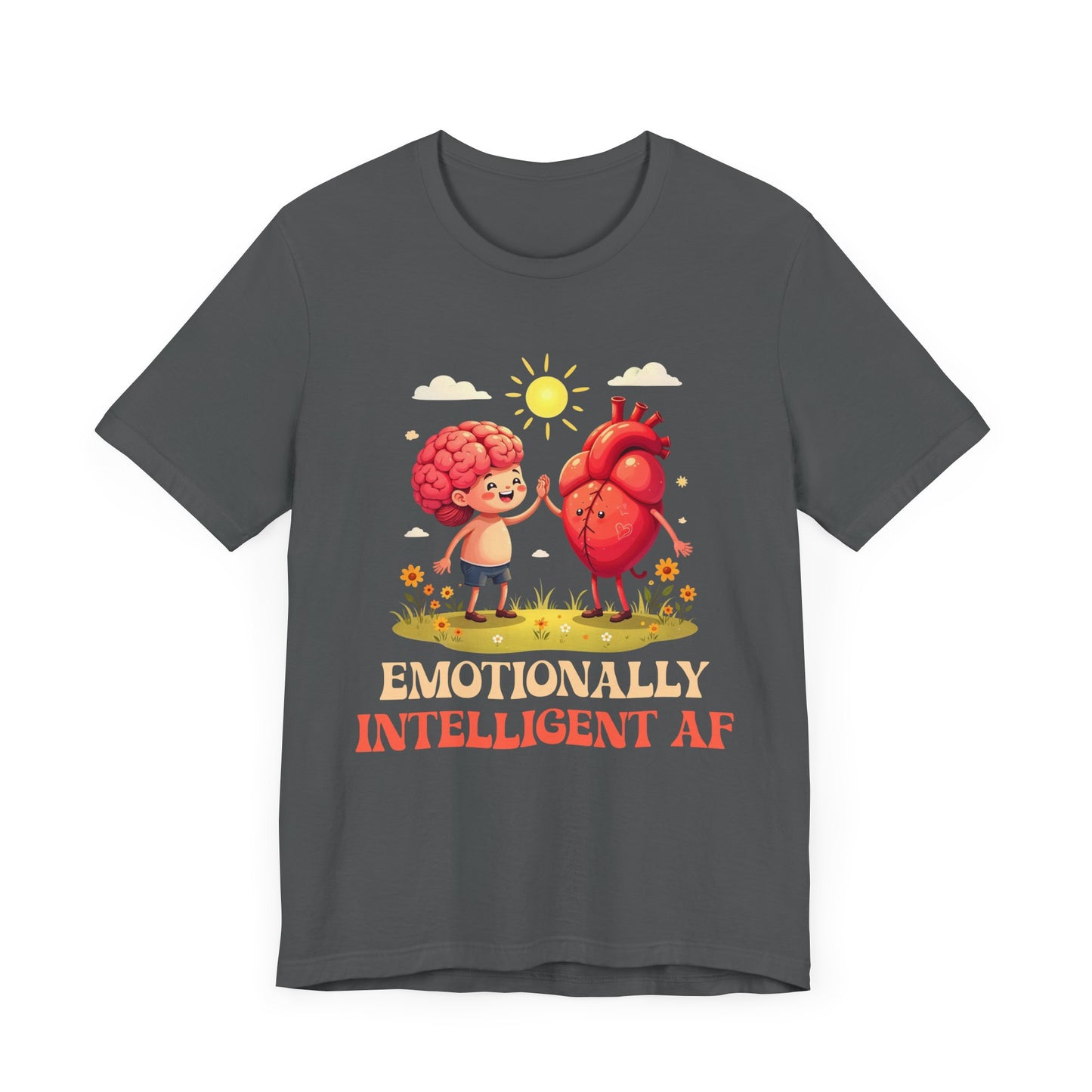 Emotionally Intelligent AF – Brain & Heart Hi-Five Graphic T-Shirt