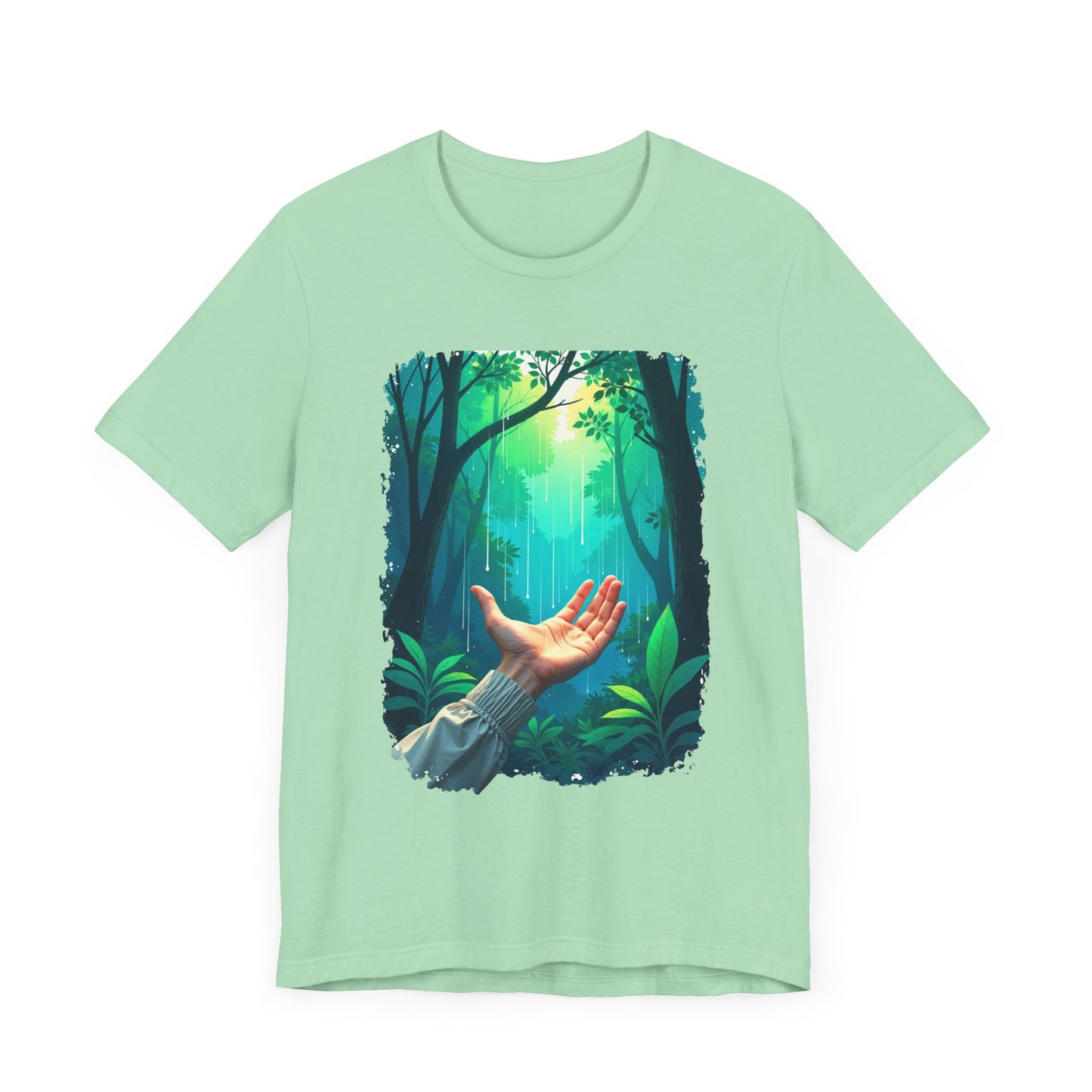 Forest Connection T-Shirt – Hand Reaching for Rain Nature Art