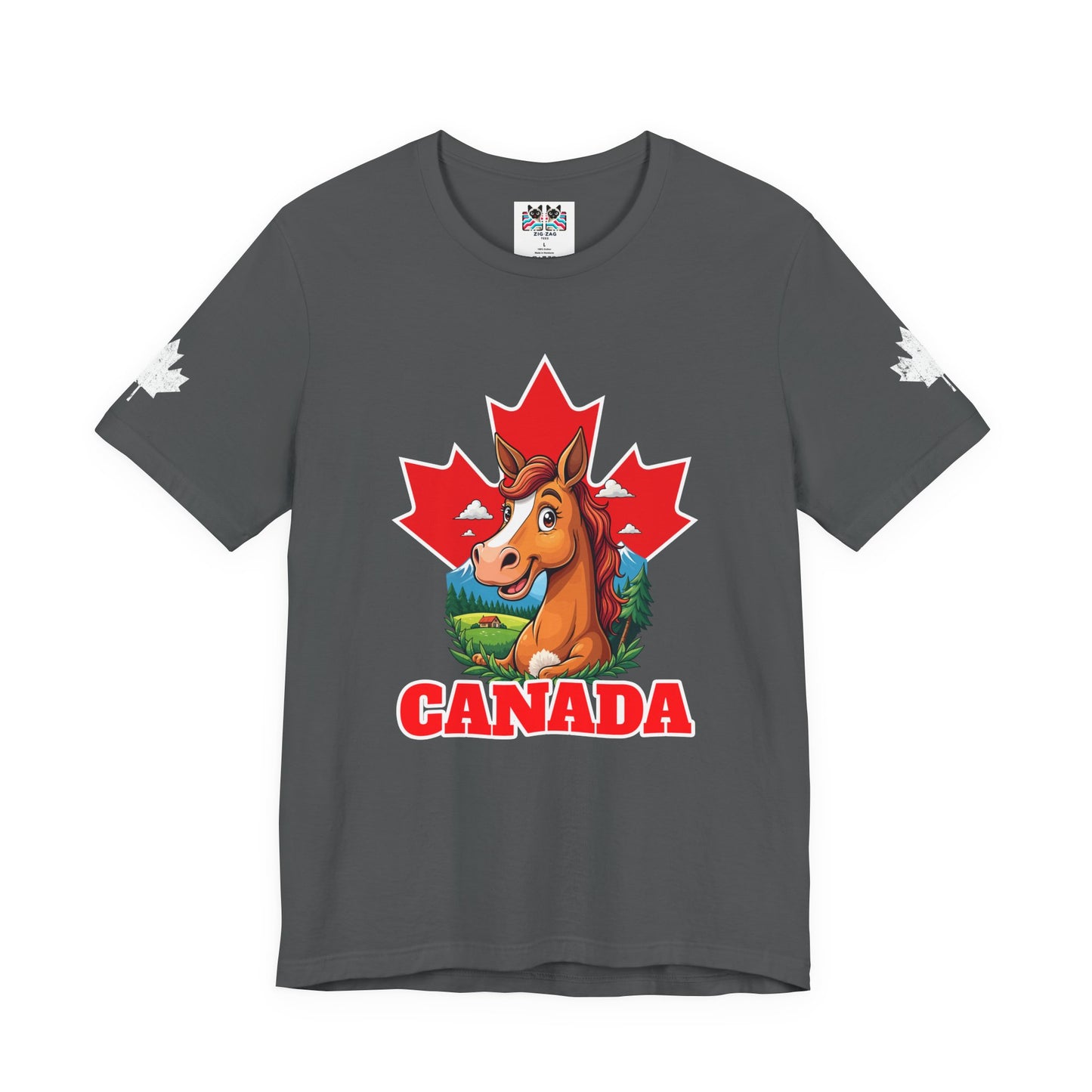 Canada Maple Horse Cartoon T-Shirt