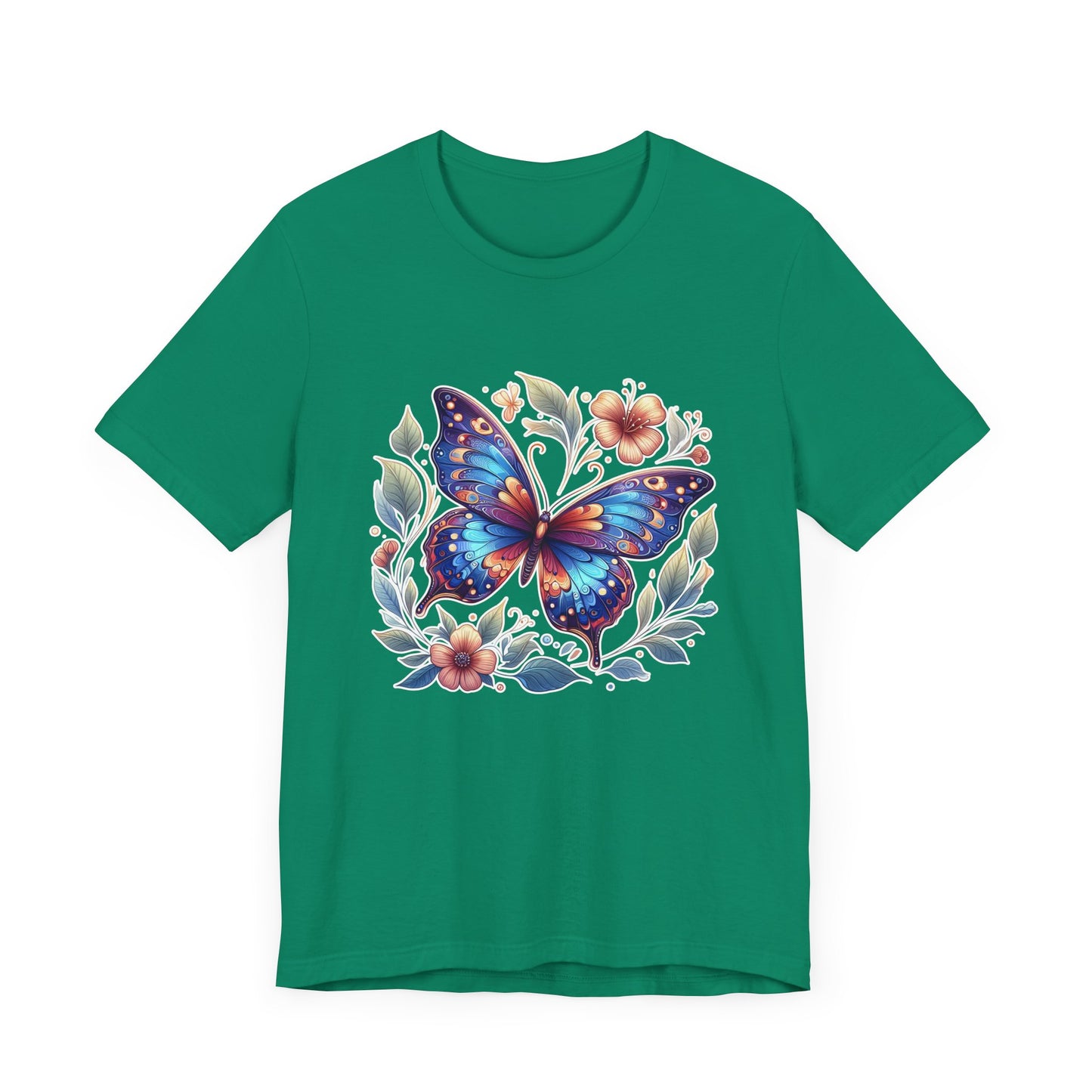Butterfly Bloom Shirt, Vibrant Nature Tee, Colorful Insect T Shirt, Garden Life Apparel, Joyful Nature Lover Graphic Top