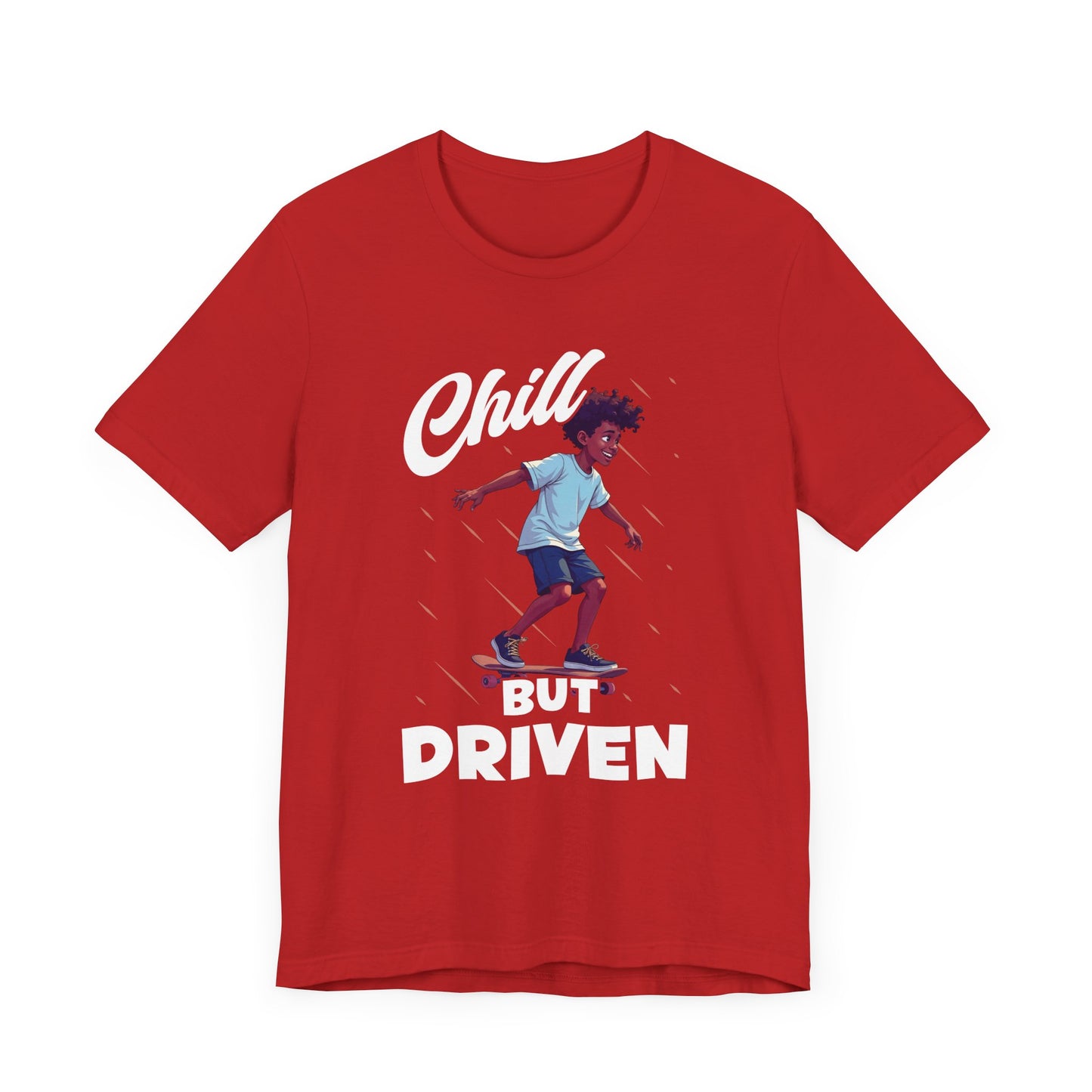 Chill but Driven – Happy Boy on Skateboard Graphic T-Shirt