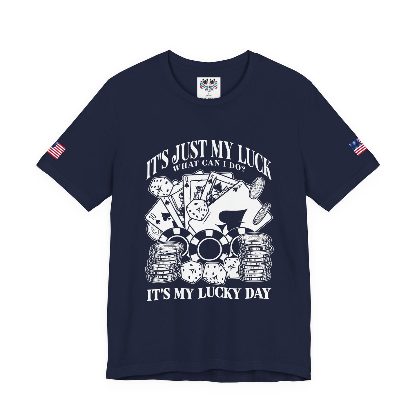 Lucky Shirt Casino T-Shirt - Front Design Gamble With My Lucky Charm Vegas