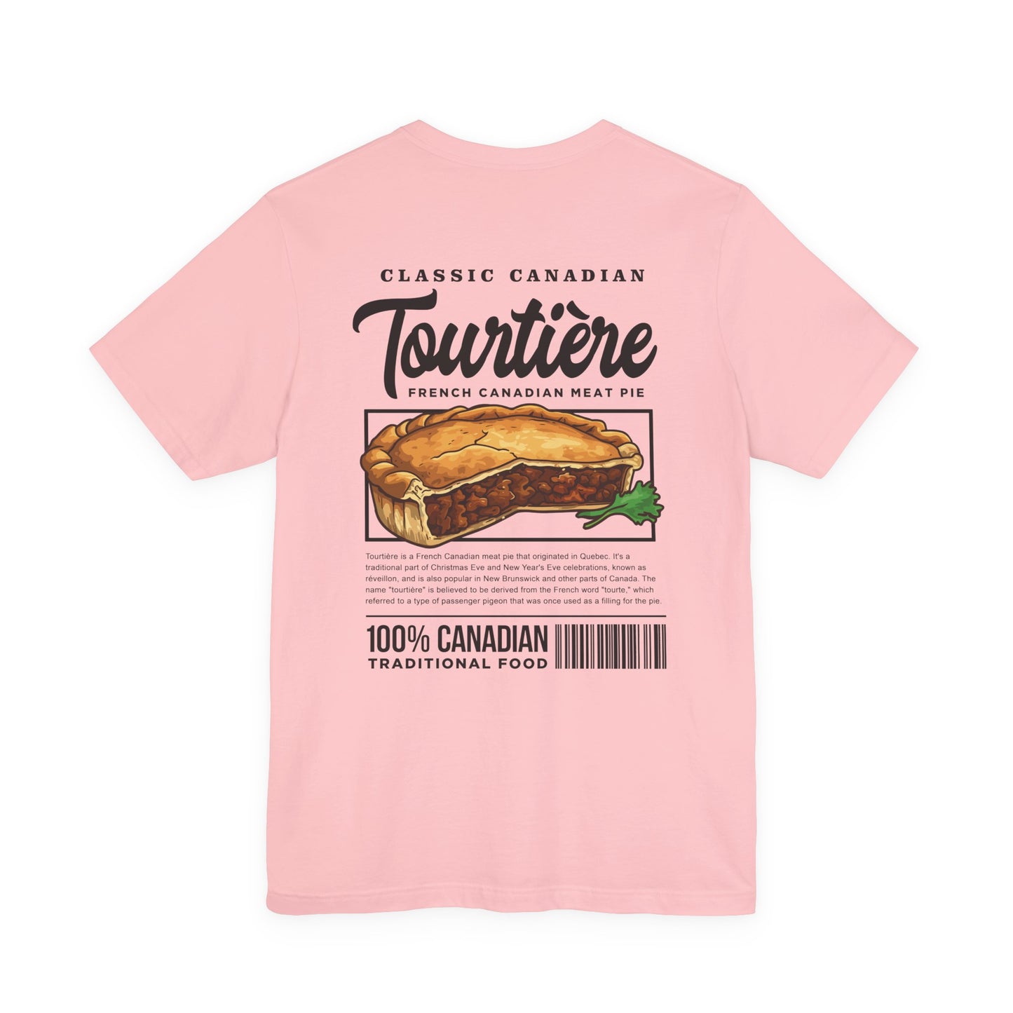Classic Canadian Tourtiere T-Shirt – Featuring Iconic Ingredients & French Canadian Origins