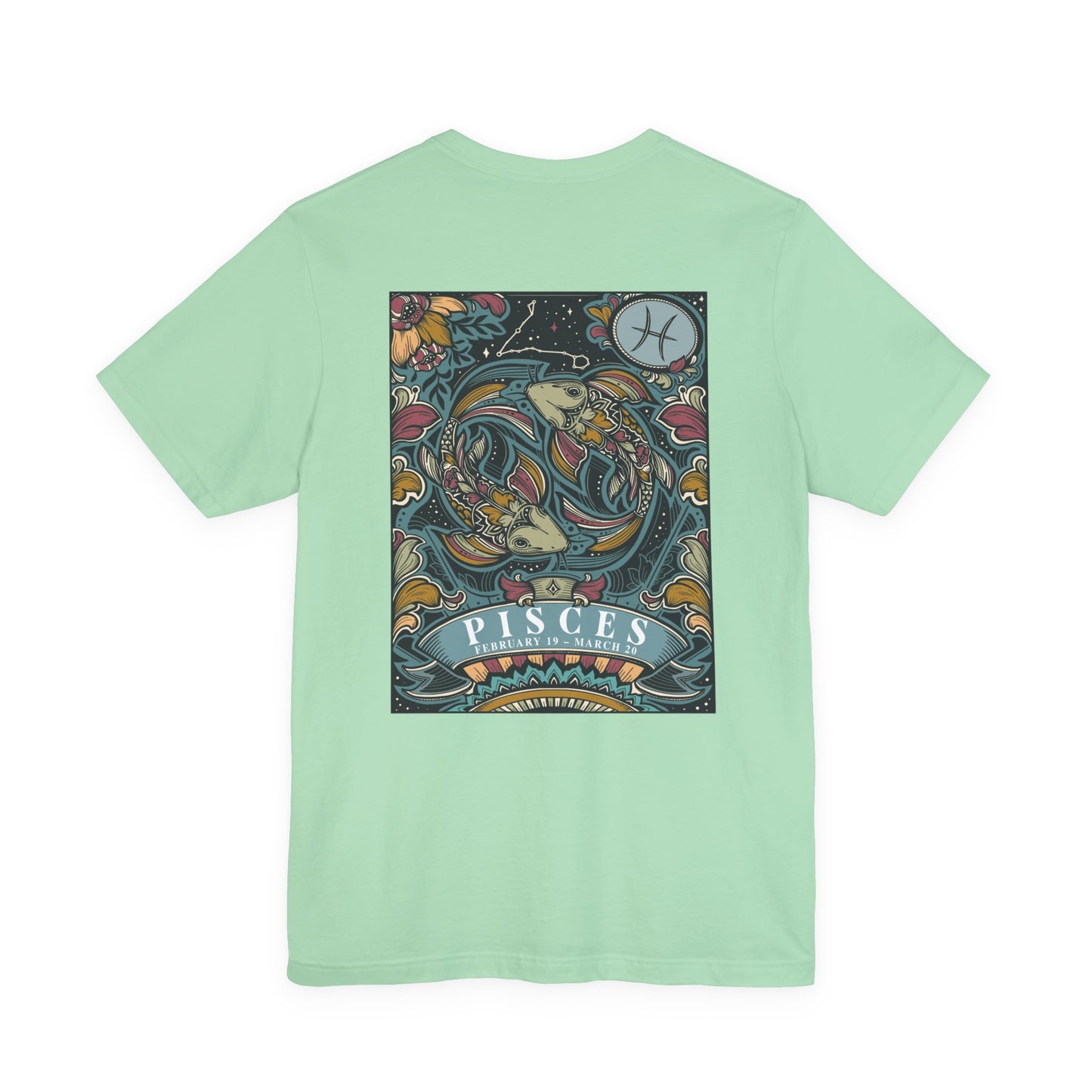 Pisces Constellation & Floral Zodiac T-Shirt – February 19 to March 20