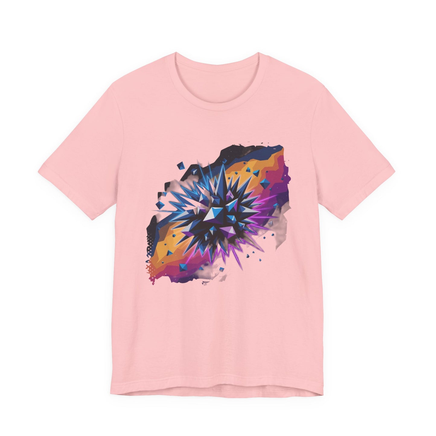 Polygon Burst – Colorful Polygon Explosion Graphic T-Shirt