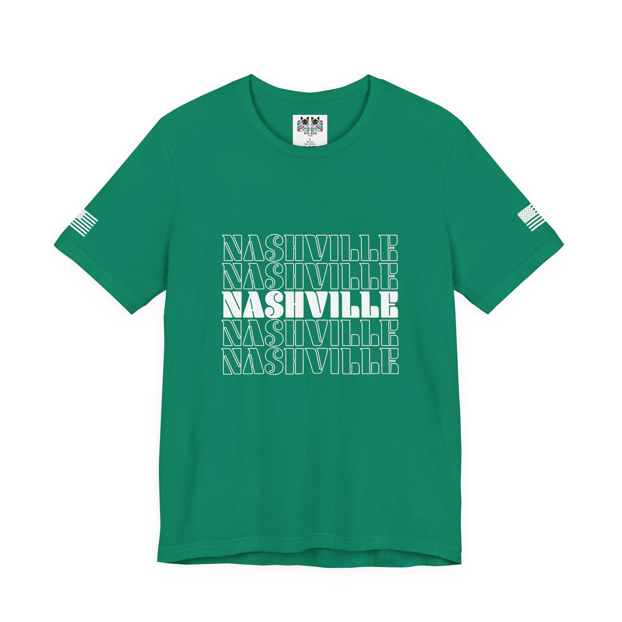 Nashville Repeat Stack T-Shirt – Bold Retro Stacked Typography Tee