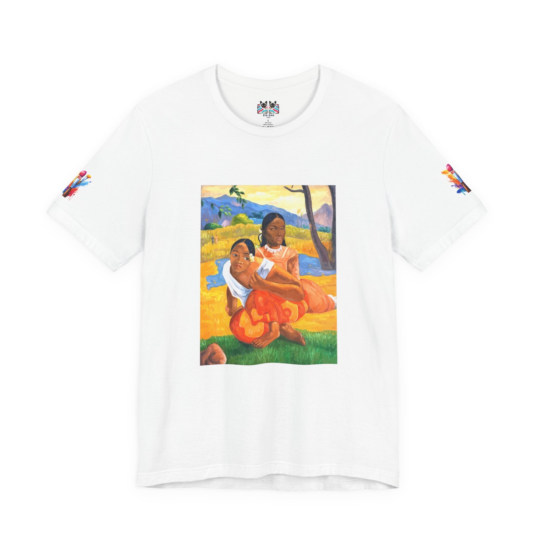 Tahitian Women Art T-Shirt – Post-Impressionist Tropical Paradise Painting Graphic Tee