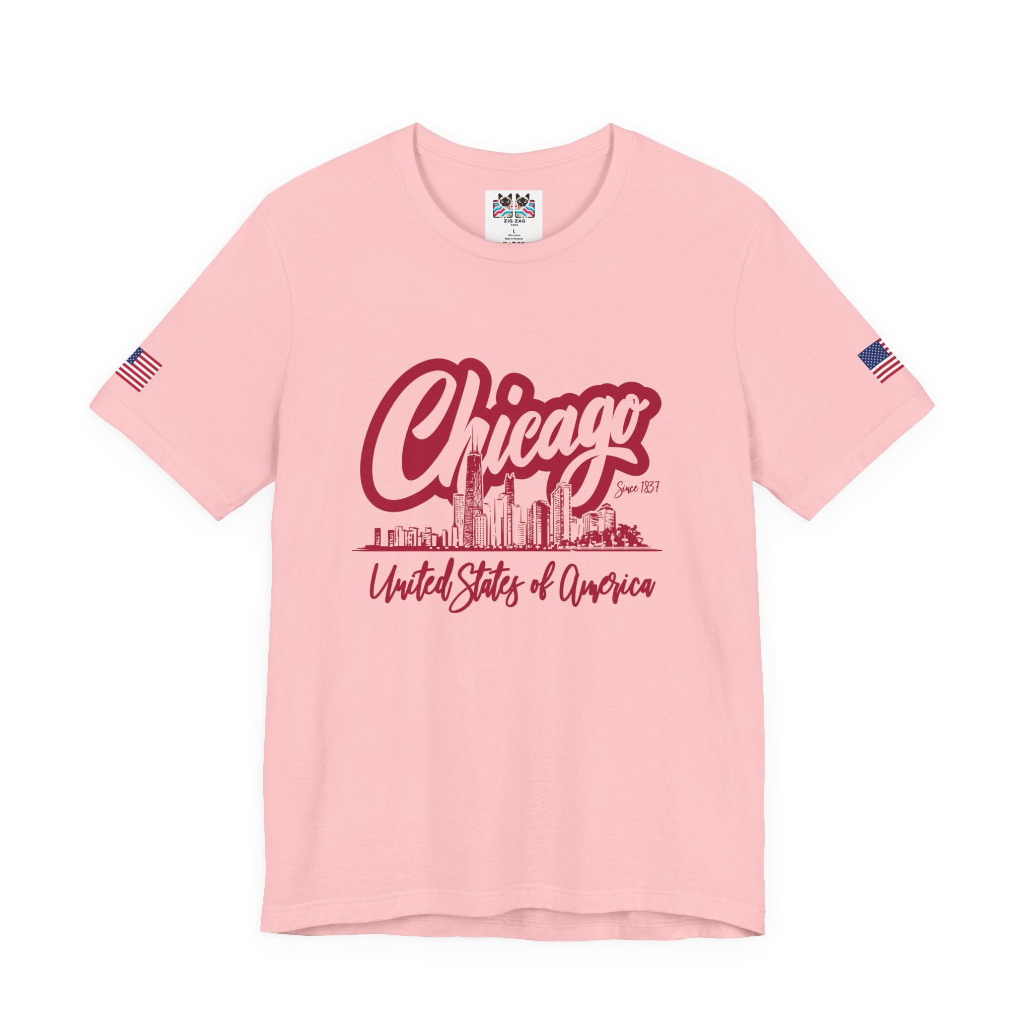 Chicago Since 1837 T-Shirt - Script Illinois United States of America Skyline