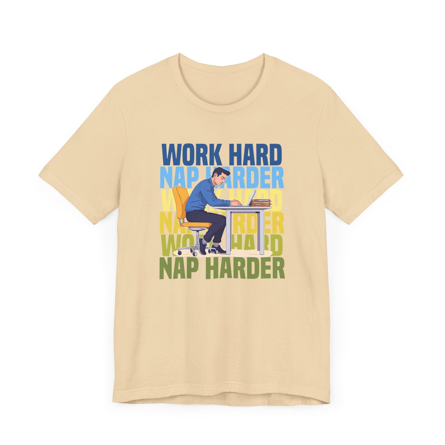 Work Hard Nap Harder Tee, Office Life Humor Shirt, Productivity Fatigue Top, Corporate Grind Graphic Tee, Tired Employee Gift