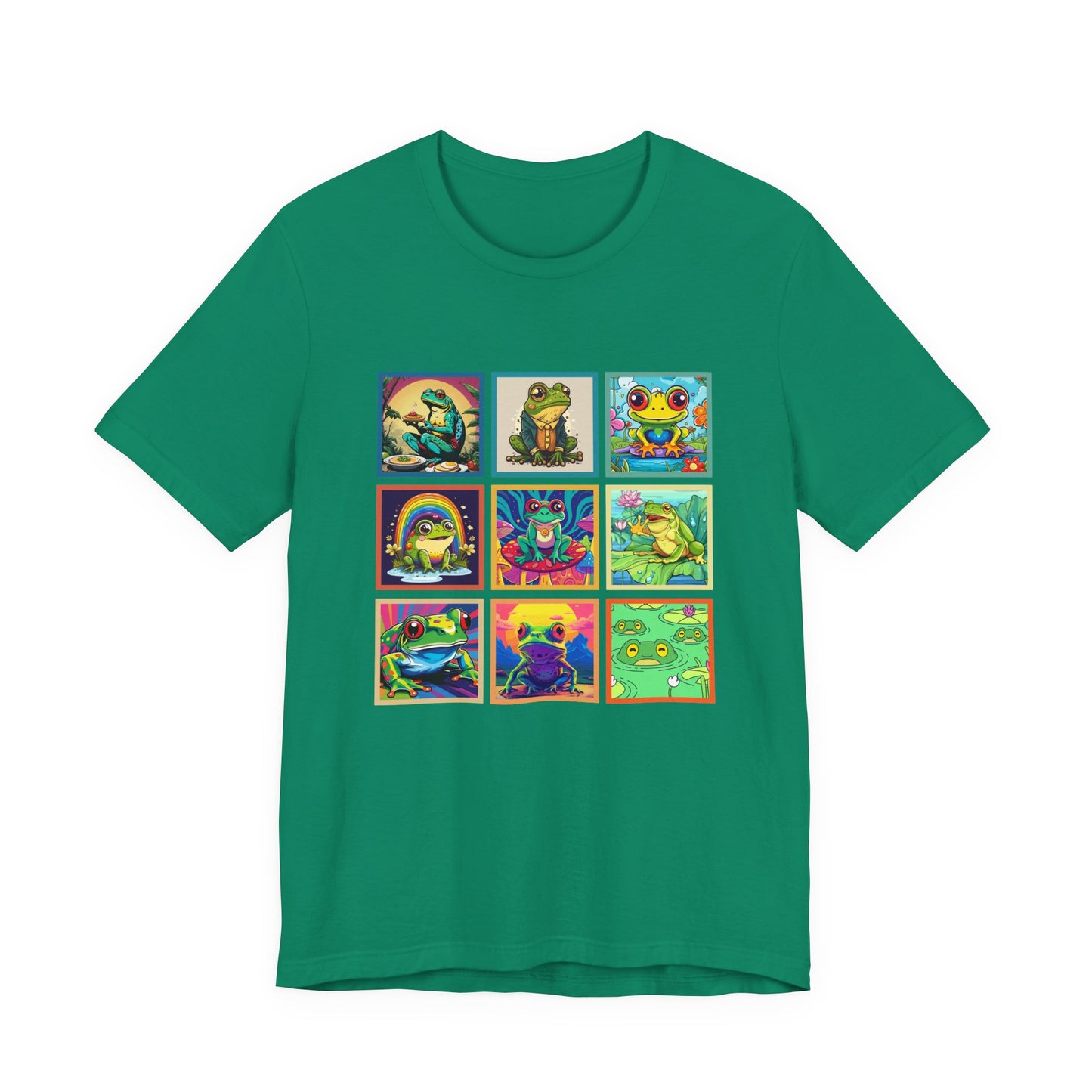 Colorful Frogs Pop Art Tshirt – Nine Amphibian Friends