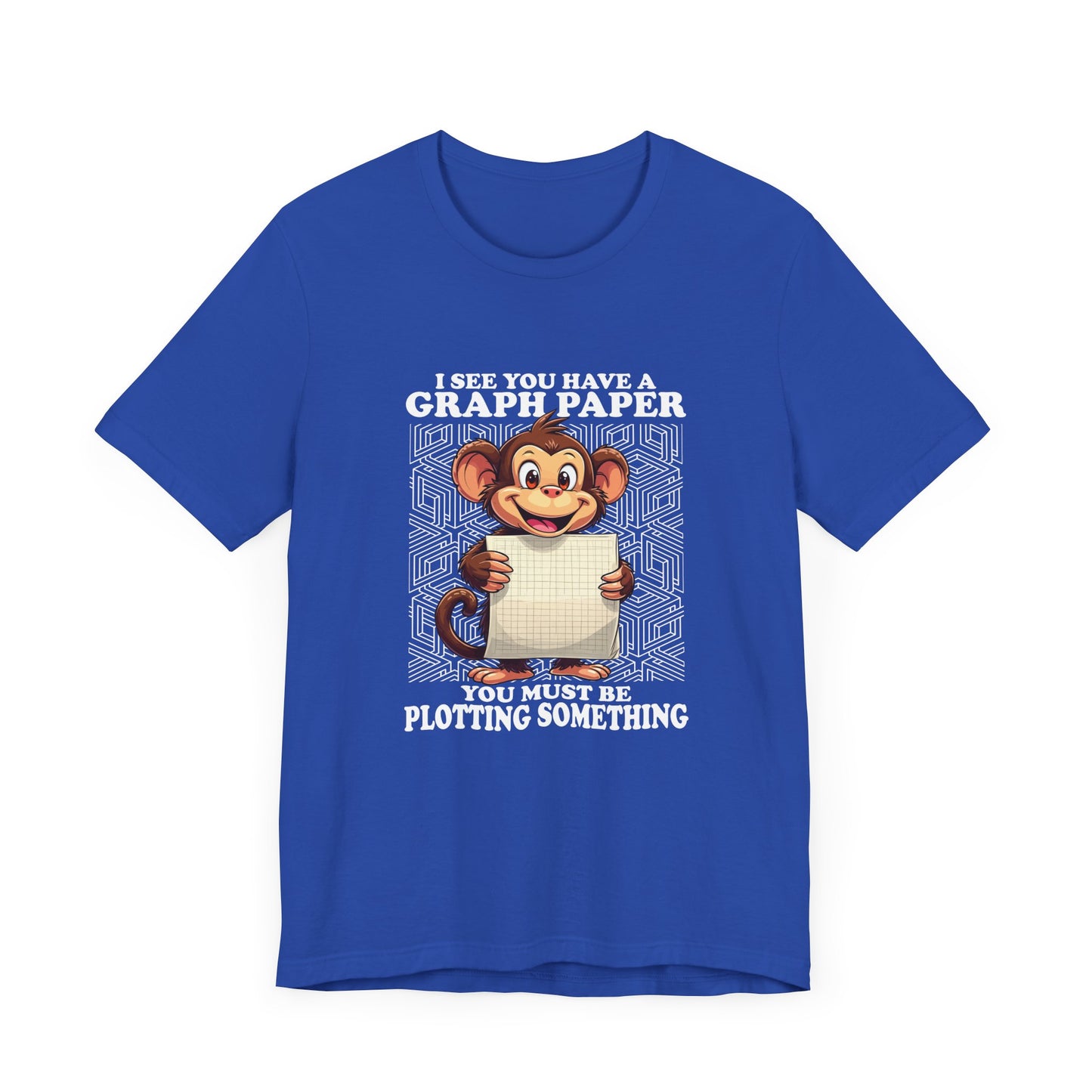 Math Humor Monkey T-Shirt – Plotting Something with Graph Paper