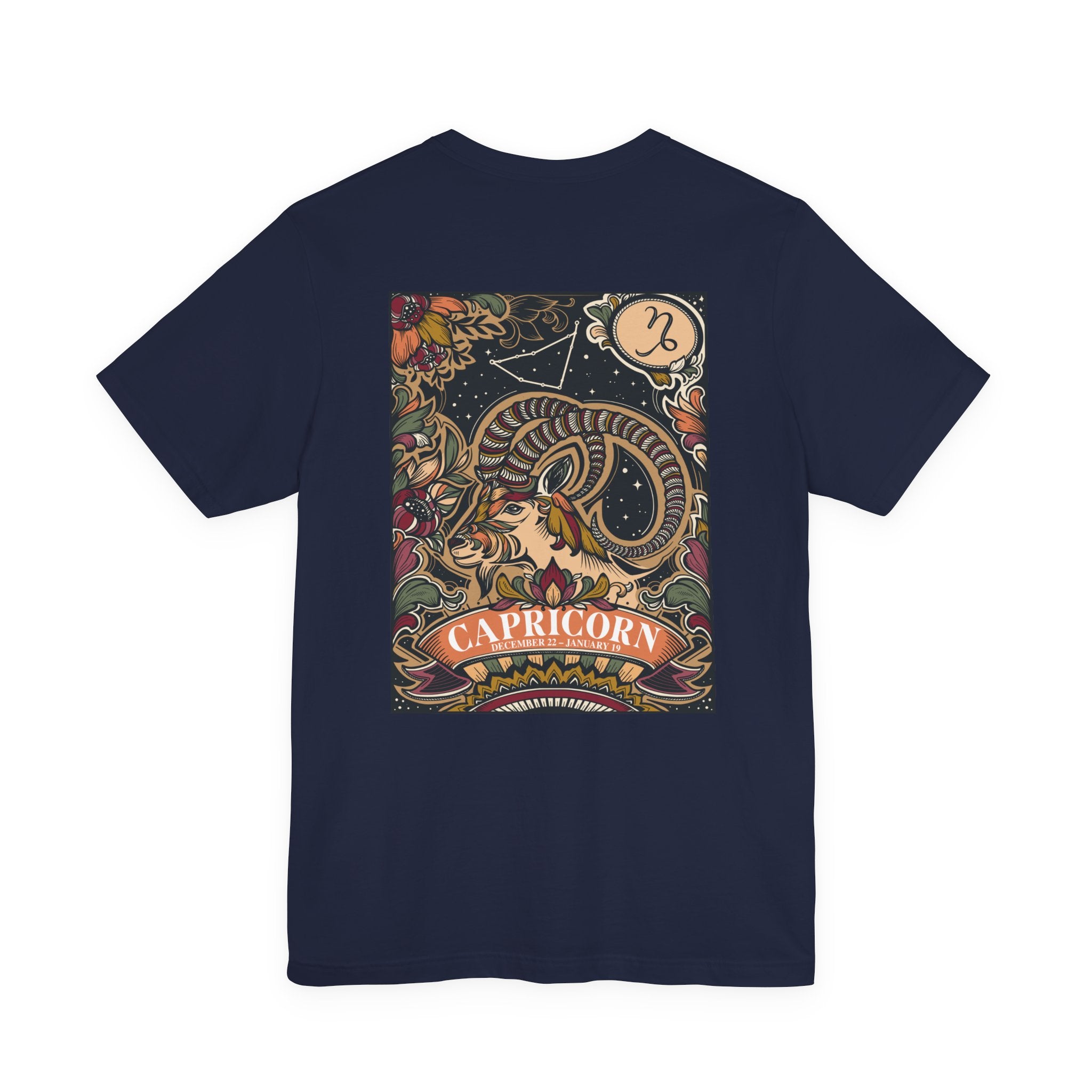 Capricorn Constellation & Floral Zodiac T-Shirt – December 22 to January 19