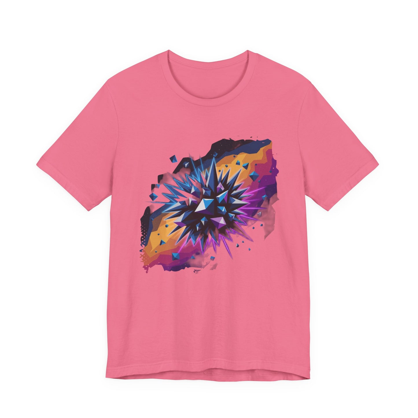 Polygon Burst – Colorful Polygon Explosion Graphic T-Shirt
