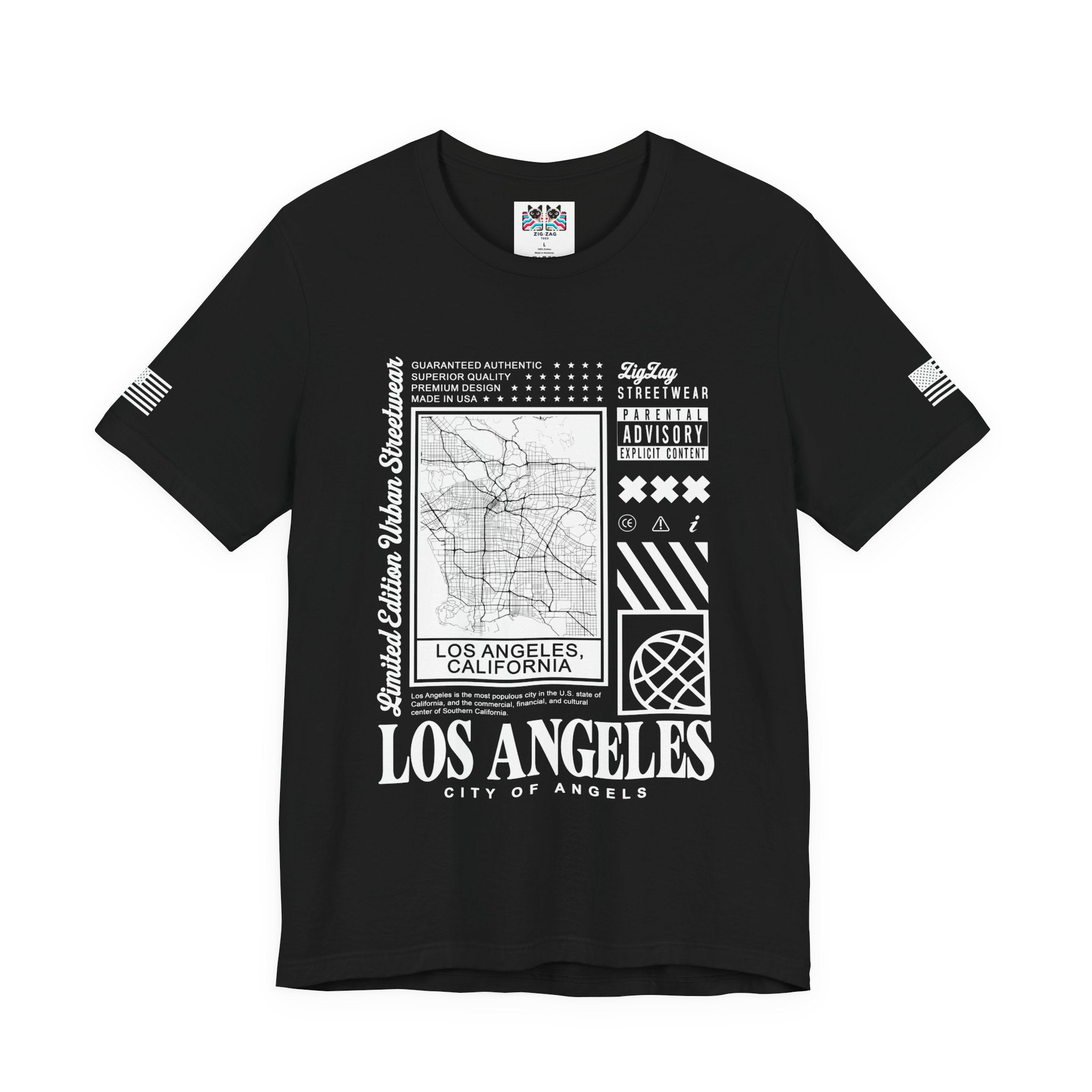 Los Angeles City of Angels T-Shirt – Limited Edition Urban Streetwear Map Graphic Tee