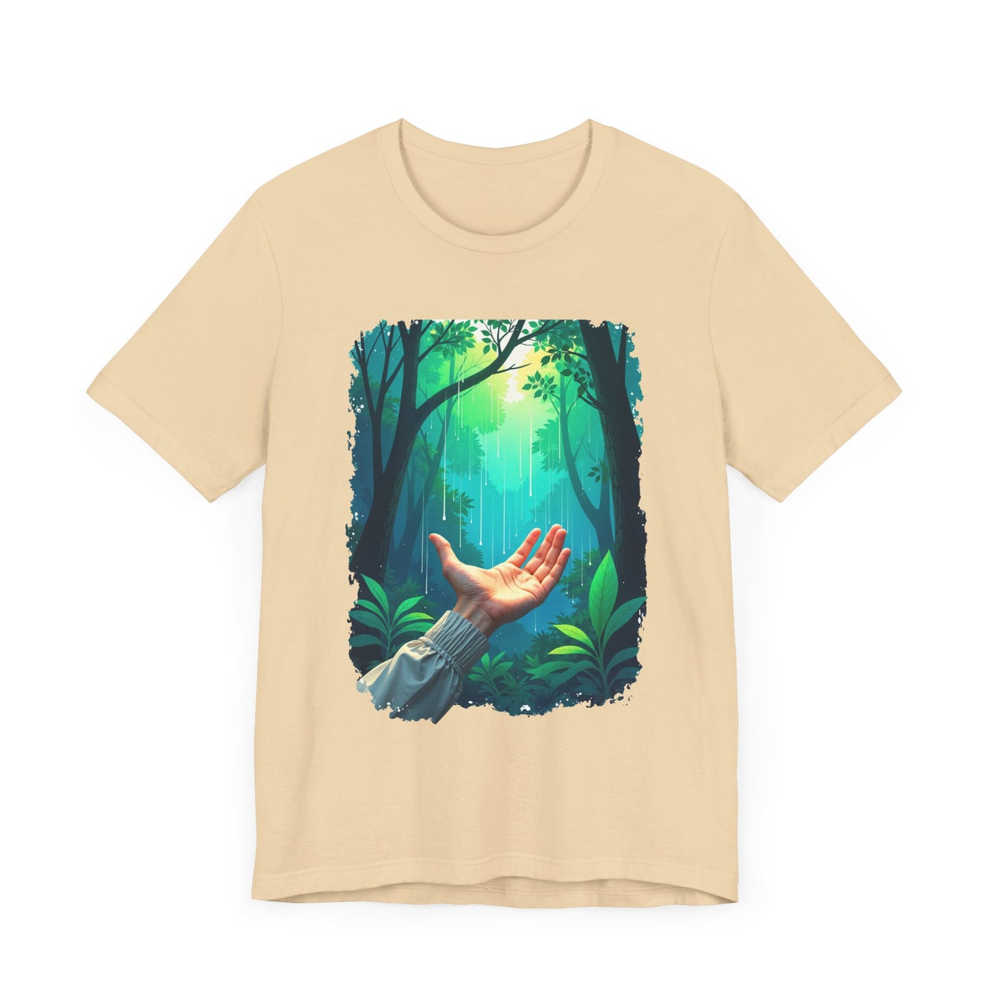 Forest Connection T-Shirt – Hand Reaching for Rain Nature Art