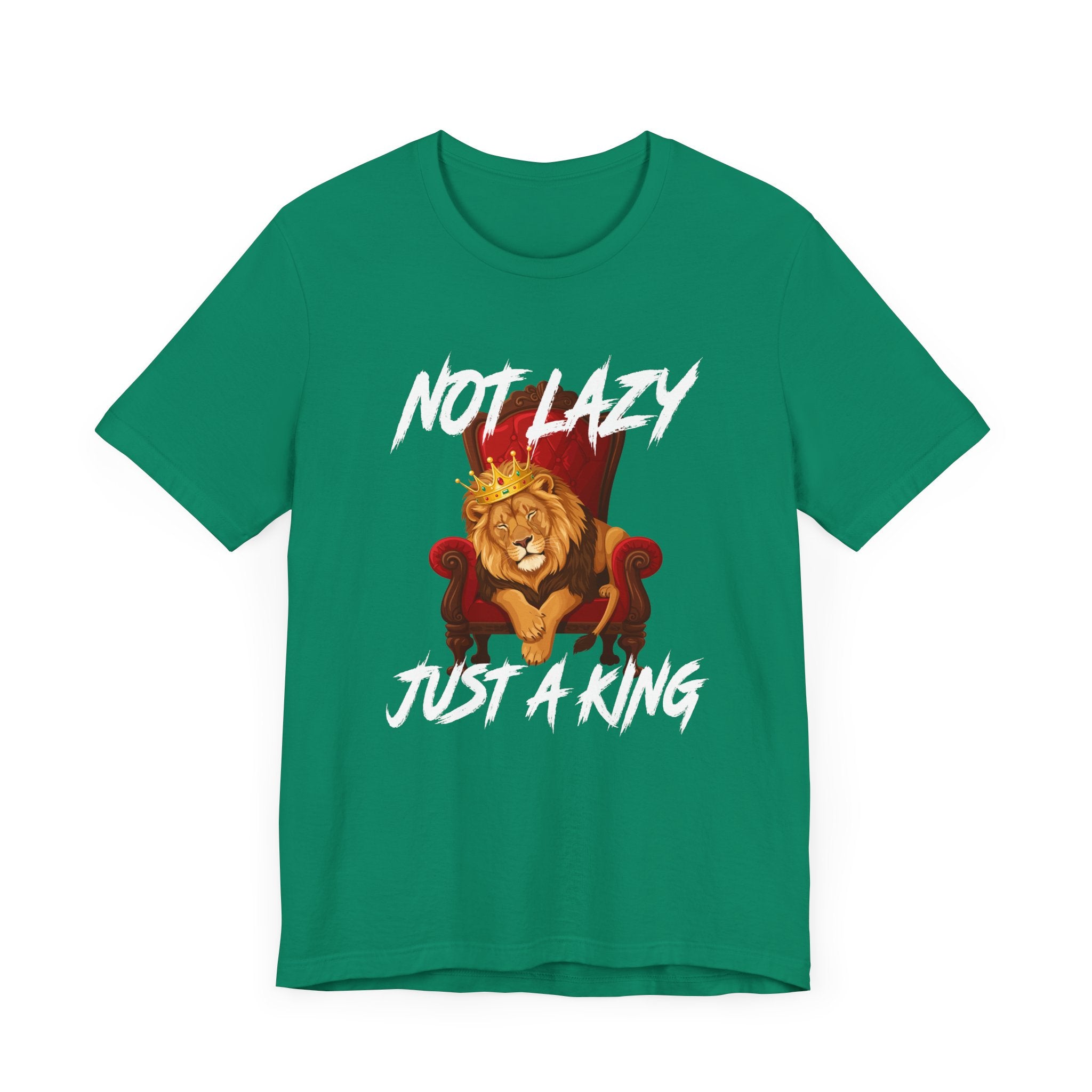 Not Lazy Just a King Energy Saving Mode Tee, Lion Chill Shirt, Funny Royal Mood Graphic Tee, Rest with Power Top