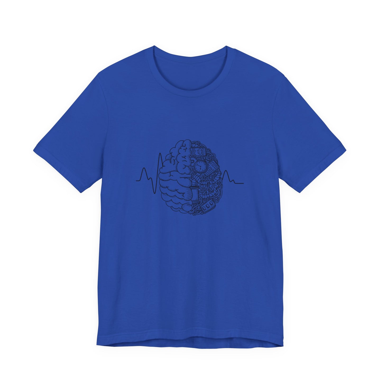 Human Brain Split Design Tshirt – Life Line with Nature & Man-Made Elements
