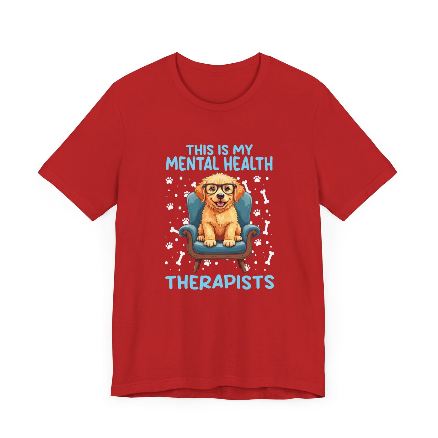 This Is My Mental Health Therapist T-Shirt – Cute Dog on Chair Graphic
