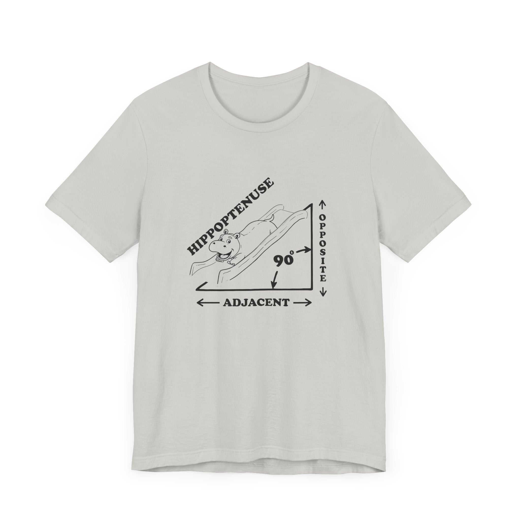 Math Joke Shirt – Hippopotenuse Hippo Right Triangle Graphic
