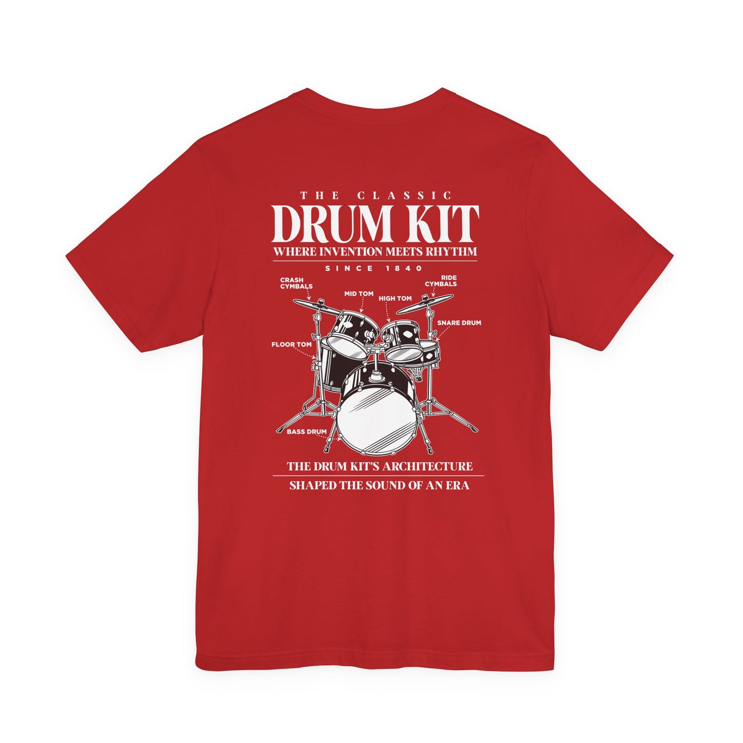 The Classic Drum Kit T-Shirt – Detailed Labeled Drum Set Graphic