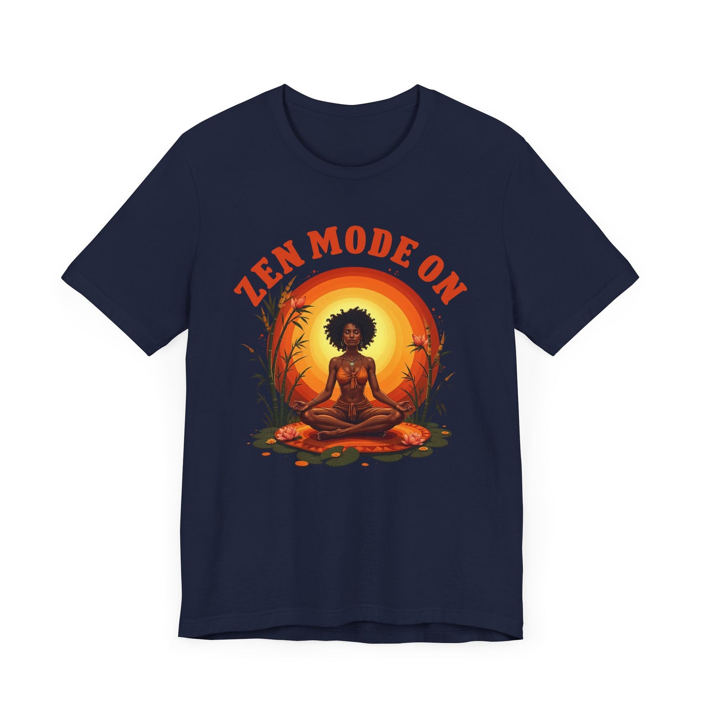 Zen Mode On – Peaceful Meditation Lotus Glow Graphic T-Shirt