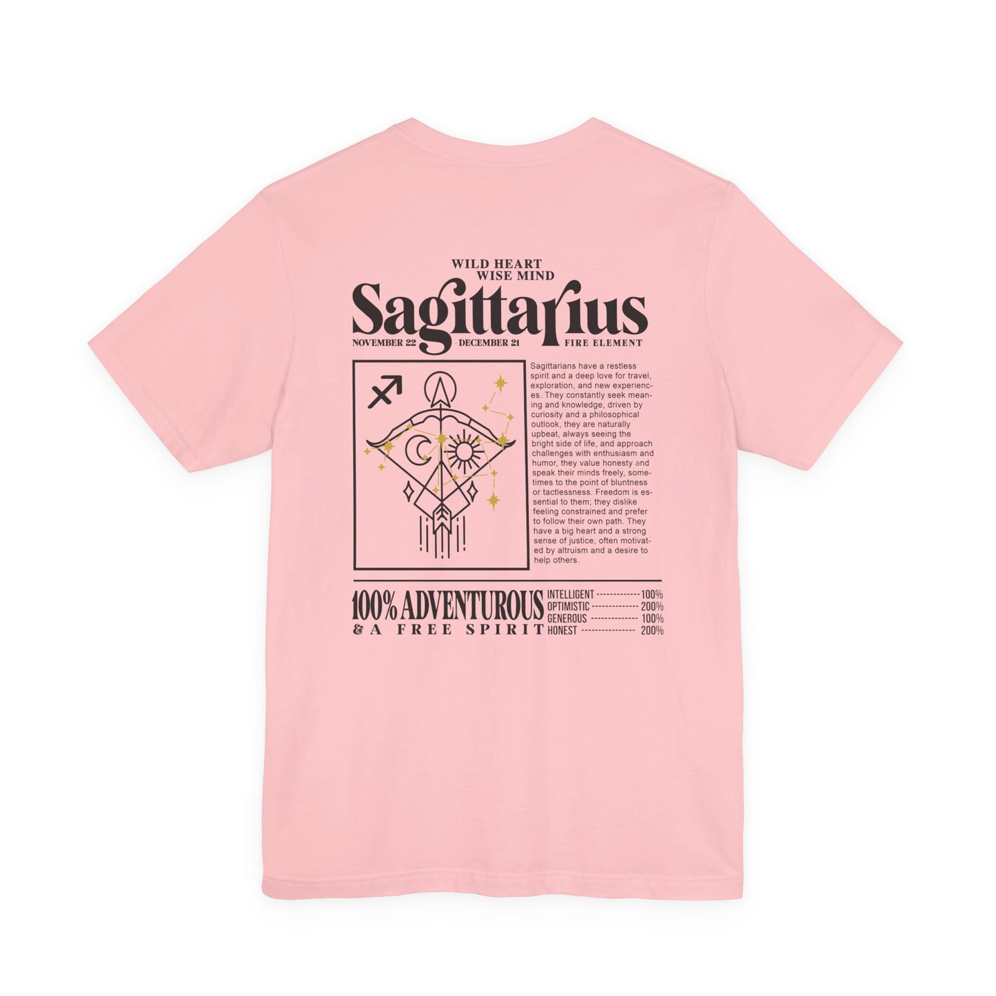 Sagittarius Zodiac T-Shirt – Wild Heart Wise Mind Fire Element