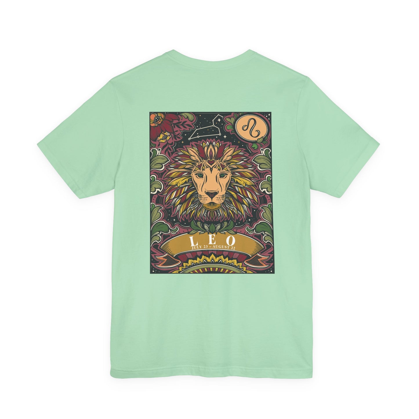 Leo Constellation & Floral Zodiac T-Shirt – July 23 to August 22
