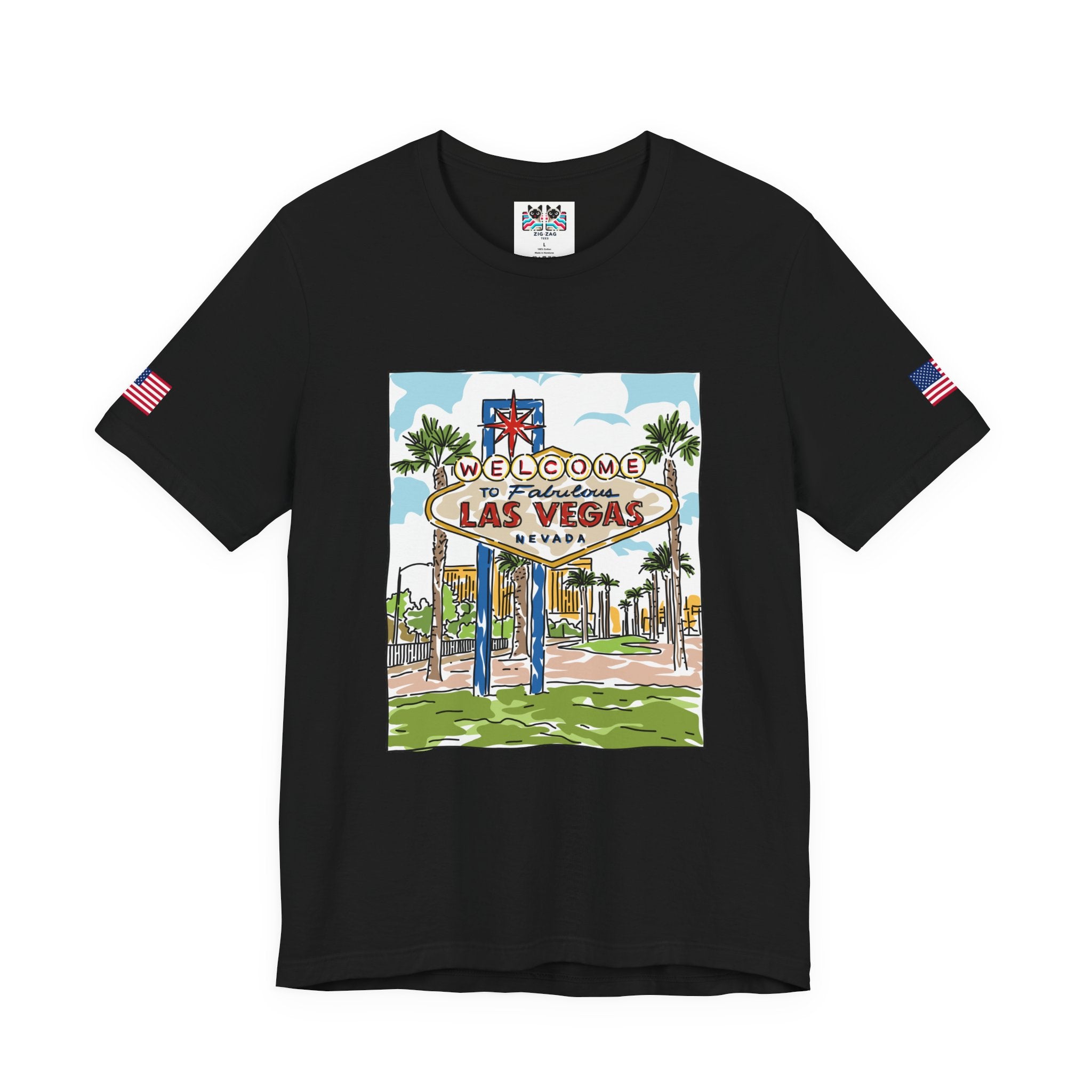 Welcome to Fabulous Las Vegas Nevada T-Shirt – Illustrated Sign Souvenir Tee