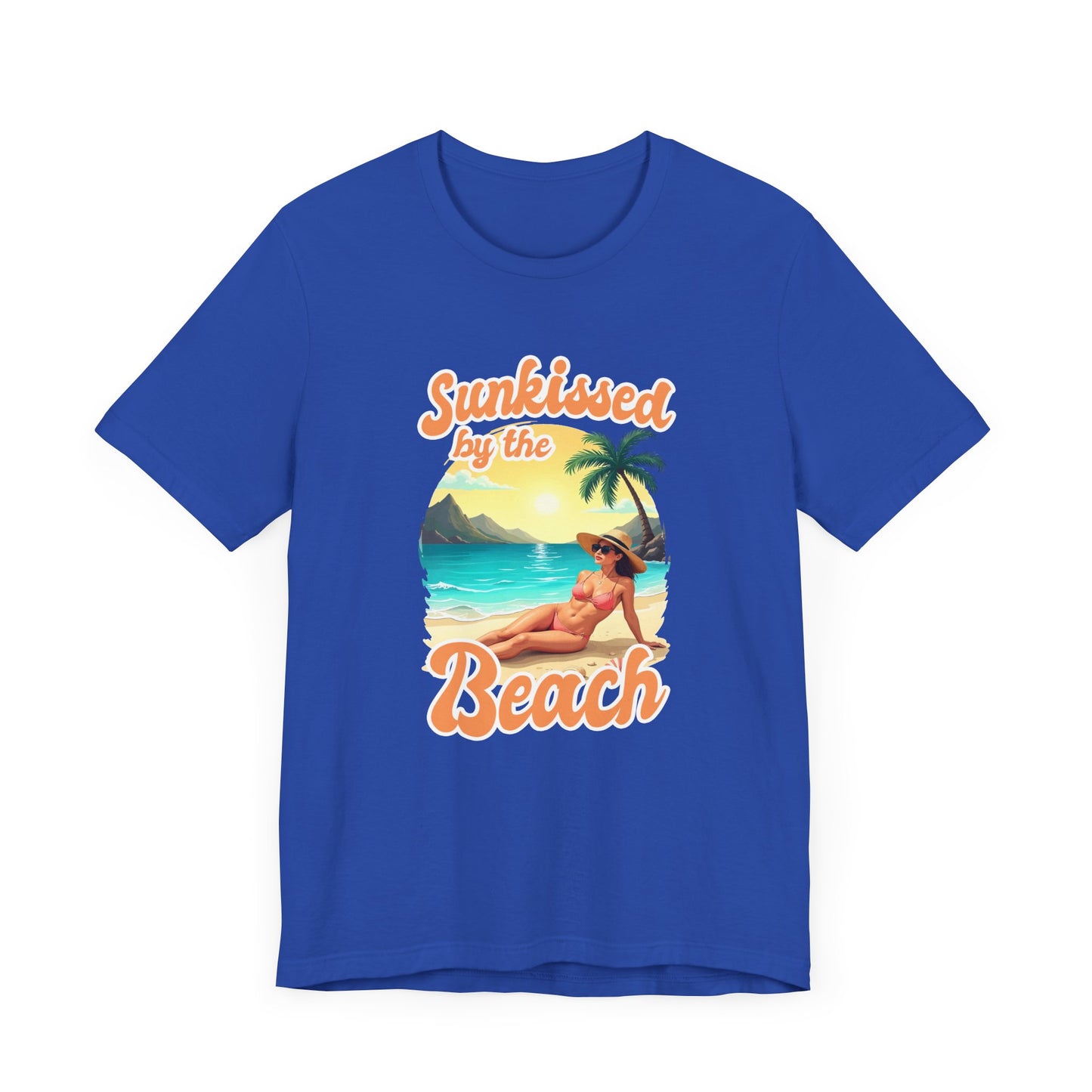 Sunkissed by the Beach – Relaxed Lady on Palm Shore Graphic T-Shirt