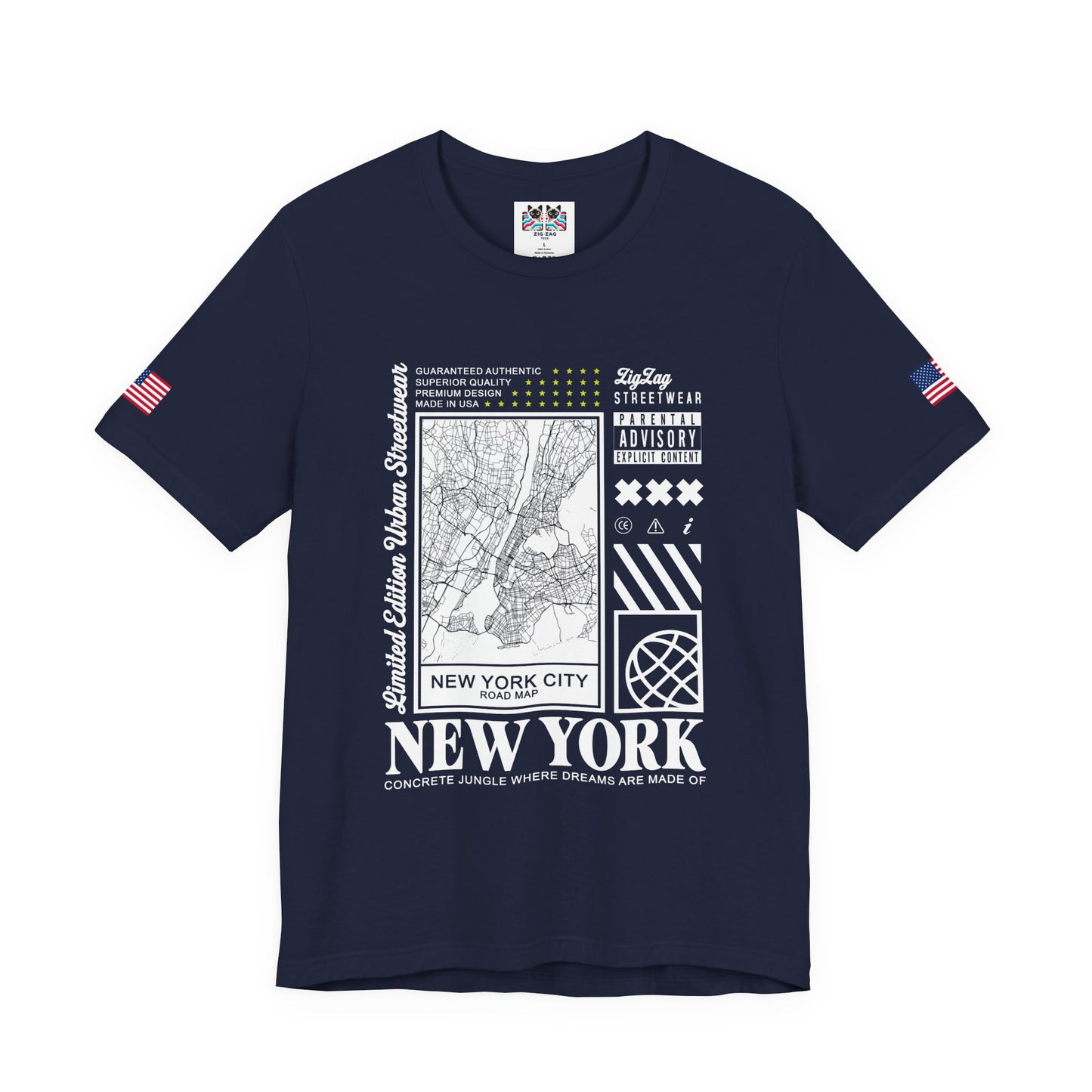 New York City Road Map T-Shirt - Limited Edition Urban Streetwear NYC Map Design