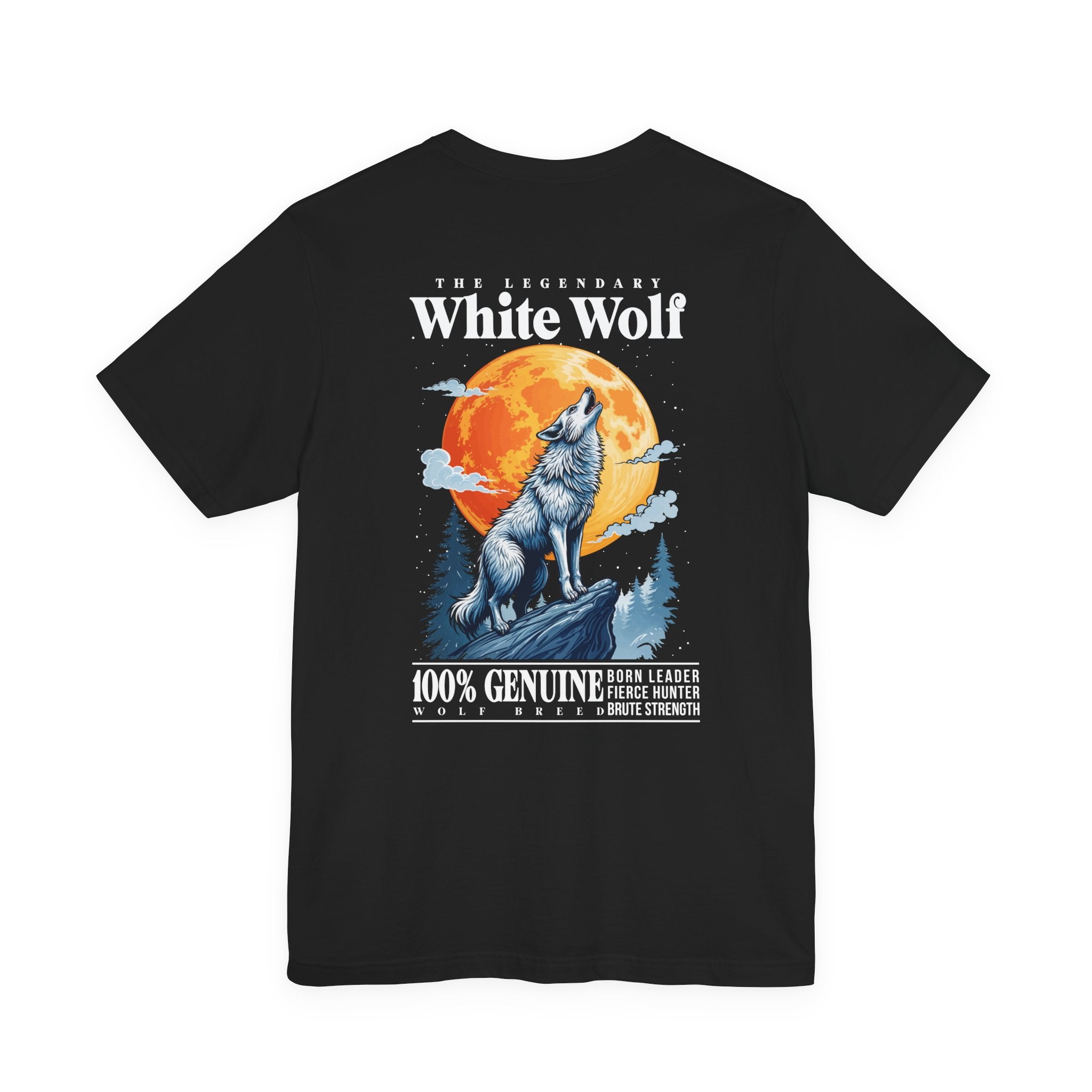 The Legendary White Wolf T-Shirt – Majestic Wolf Howling at Full Moon