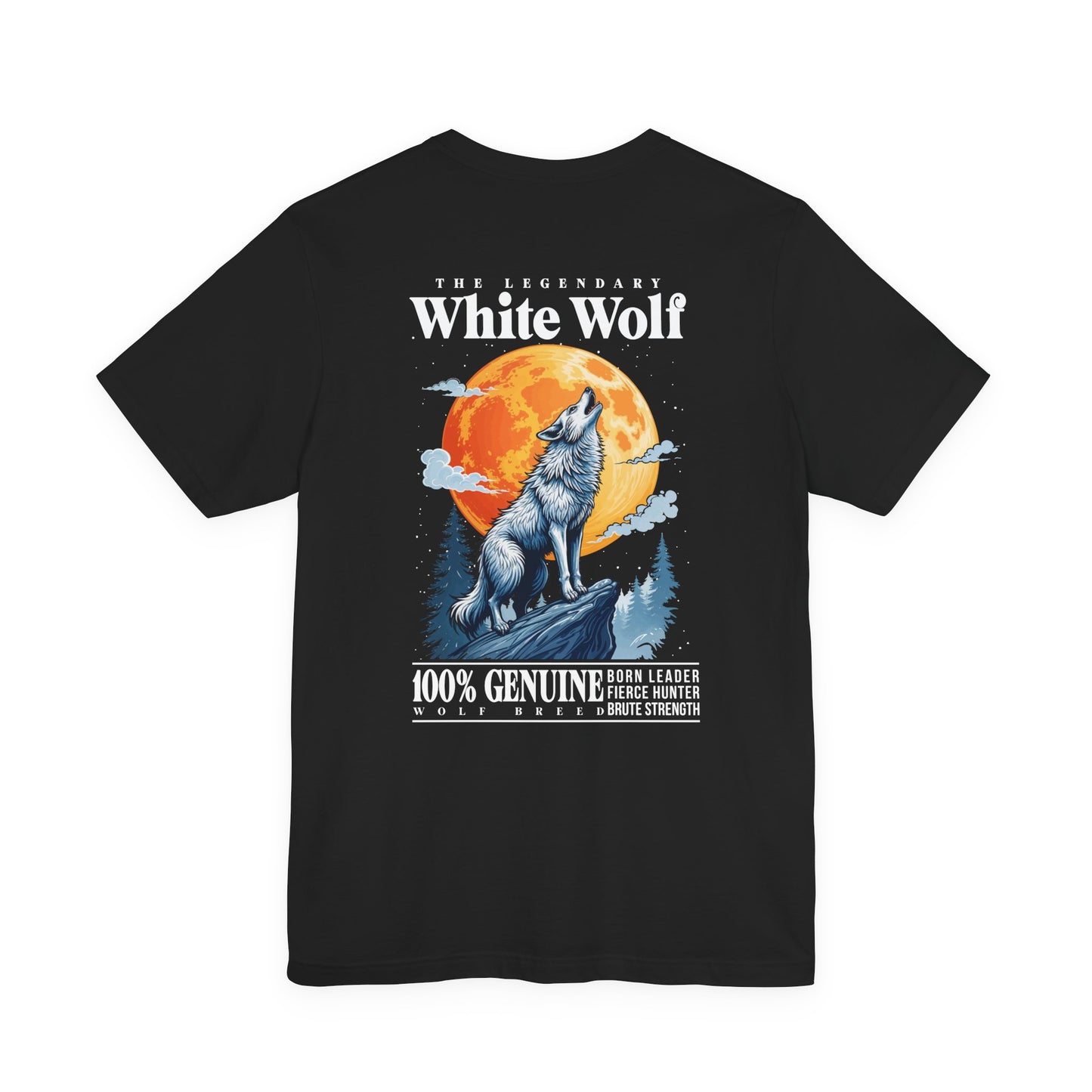 The Legendary White Wolf T-Shirt – Majestic Wolf Howling at Full Moon