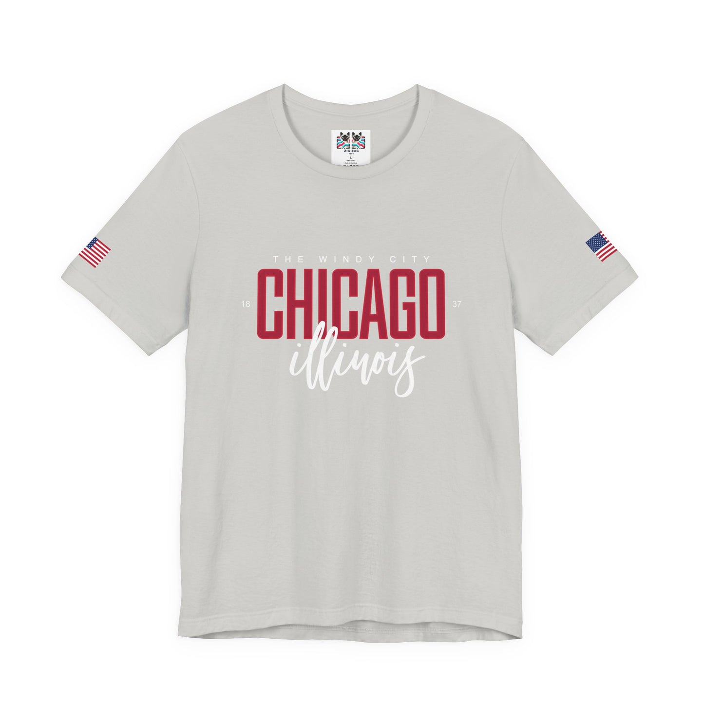 The Windy City Chicago T-Shirt - Chicago Illinois 1837 Purple Typography Design