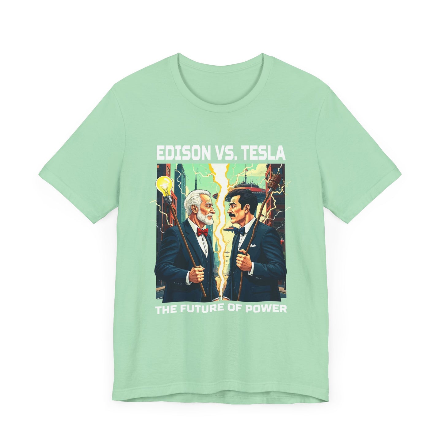 Edison vs Tesla Tee, Inventors Rivalry Shirt, Science History Graphic, Innovation Duel Top, Genius Clash Gift Shirt