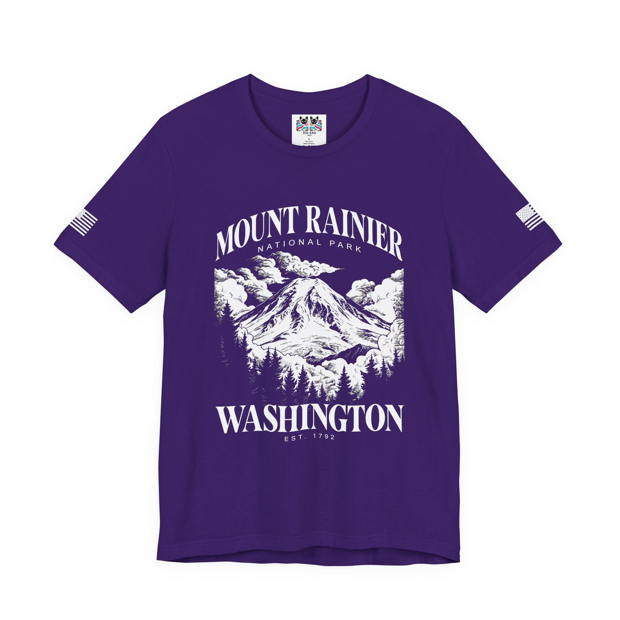 Mount Rainier National Park Washington EST 1792 Graphic T-Shirt | Pacific Northwest Hiking Tee | PNW Mountain Shirt