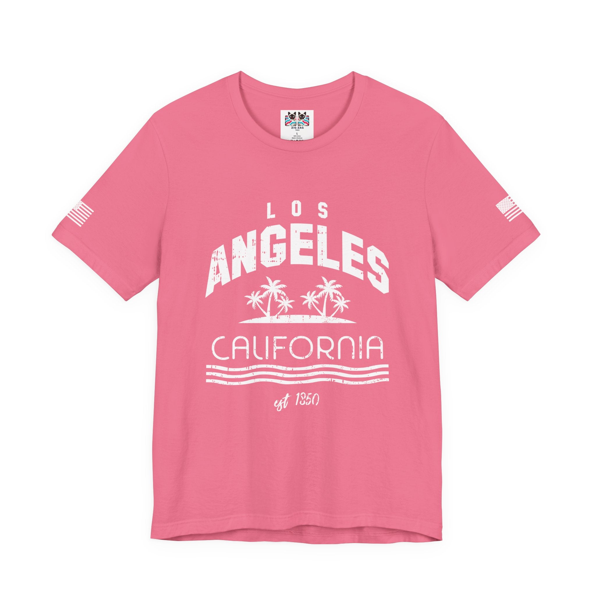 Los Angeles California Since 1850 Graphic T-Shirt – Retro Palm Tree Sunset Tee