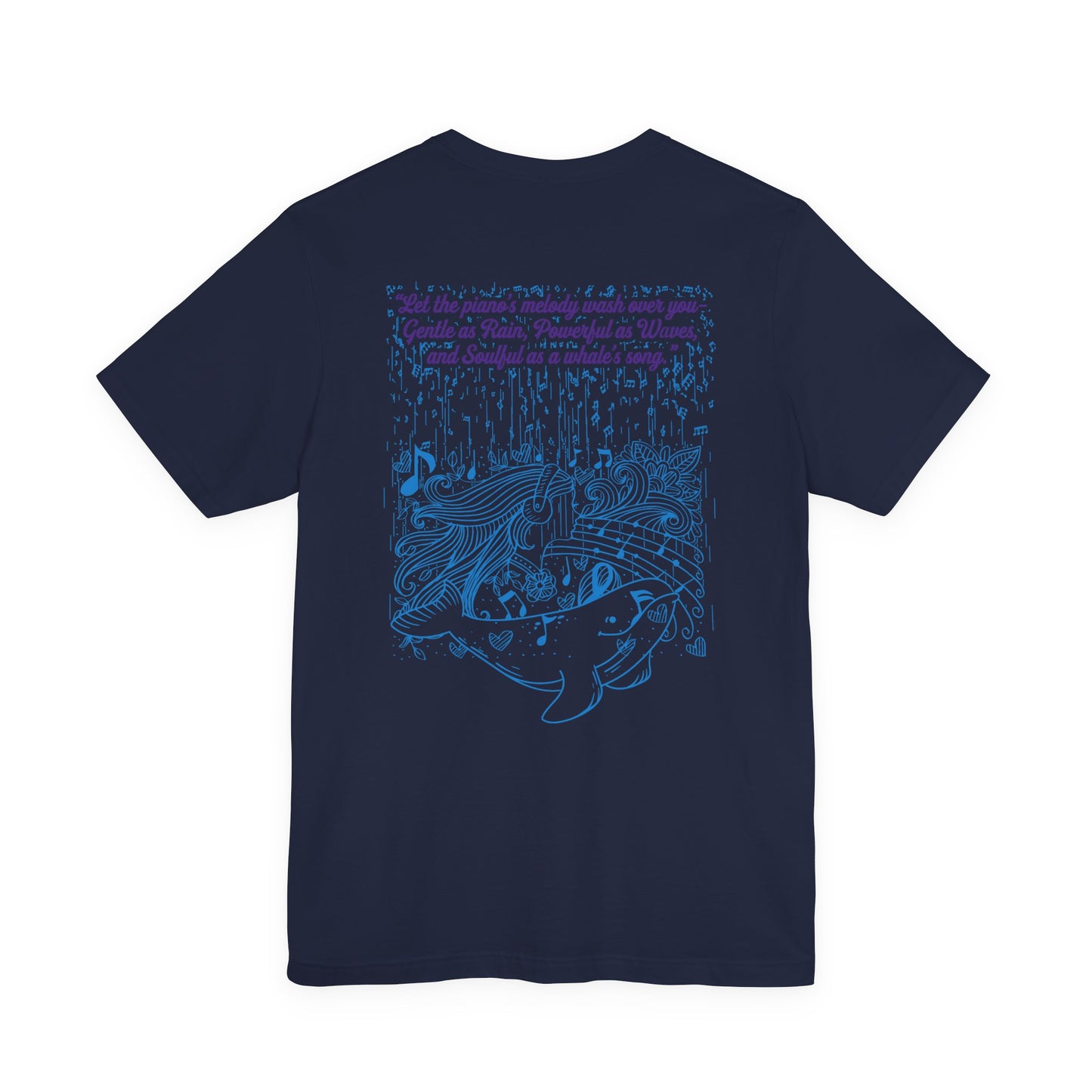 Gentle Rain, Powerful Waves, Soulful Whale Song Piano T-Shirt
