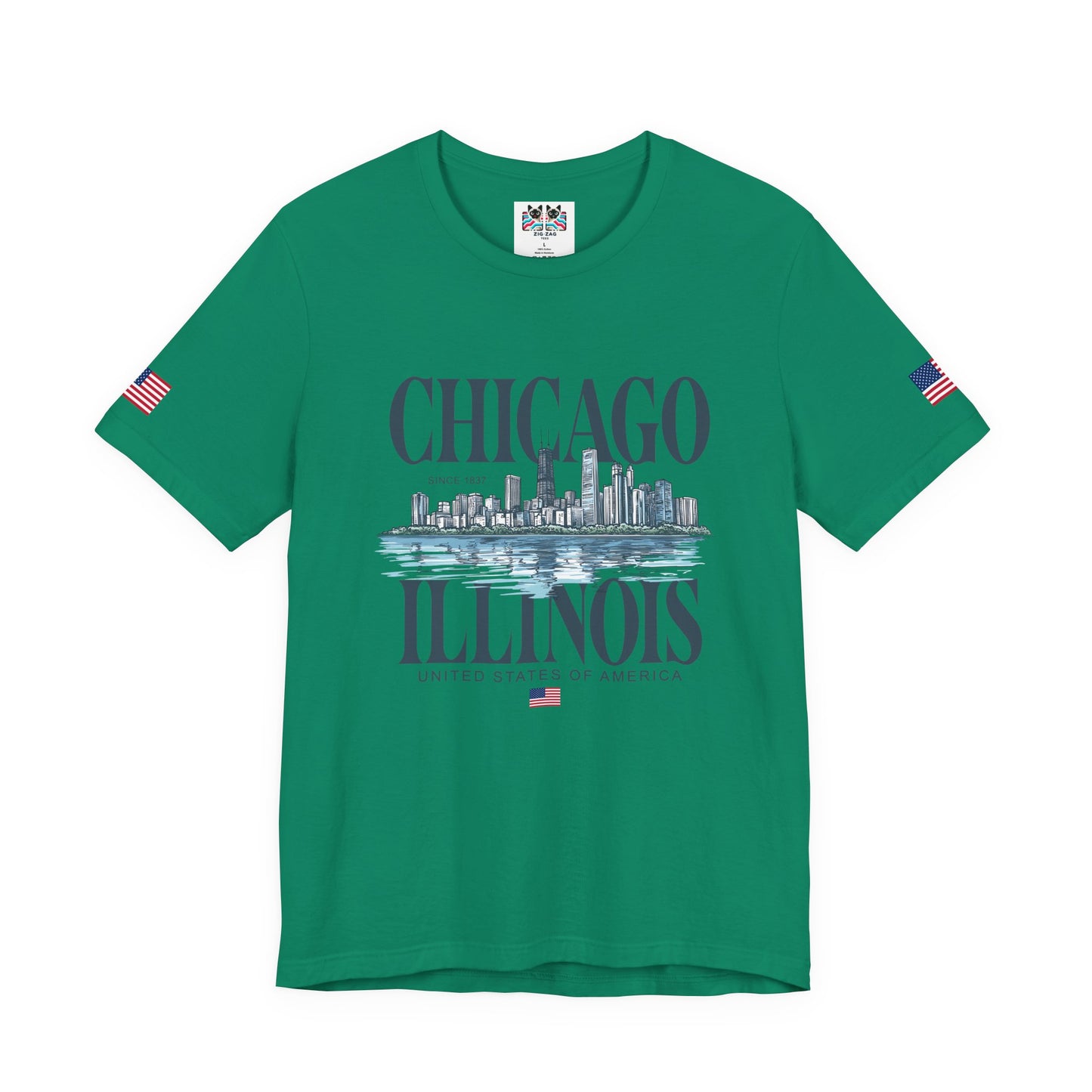 Chicago Illinois T-Shirt - Since 1837 Skyline Lake Michigan United States Design