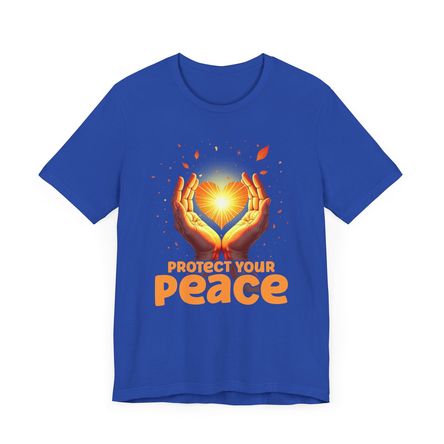 Protect Your Peace – Praying Hands with Heart & Nature Elements Graphic T-Shirt