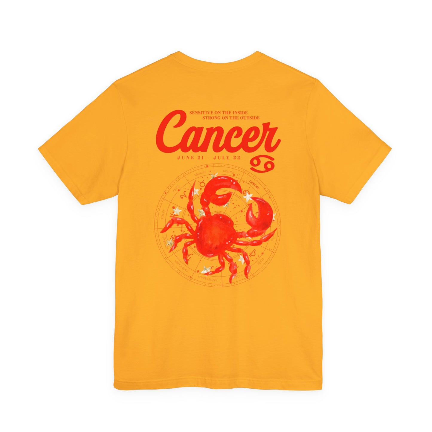 Cancer Zodiac T-Shirt – Crab with Astrological Wheel and Water Element