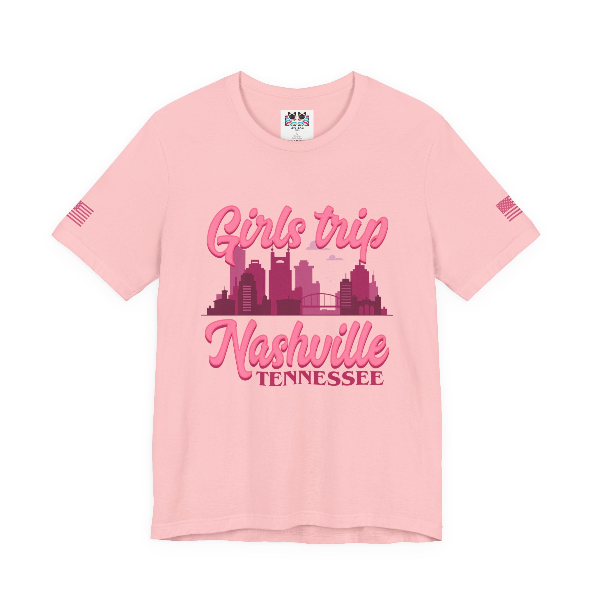 Girls Trip Nashville Tennessee T-Shirt – Retro Script Skyline Graphic Tee